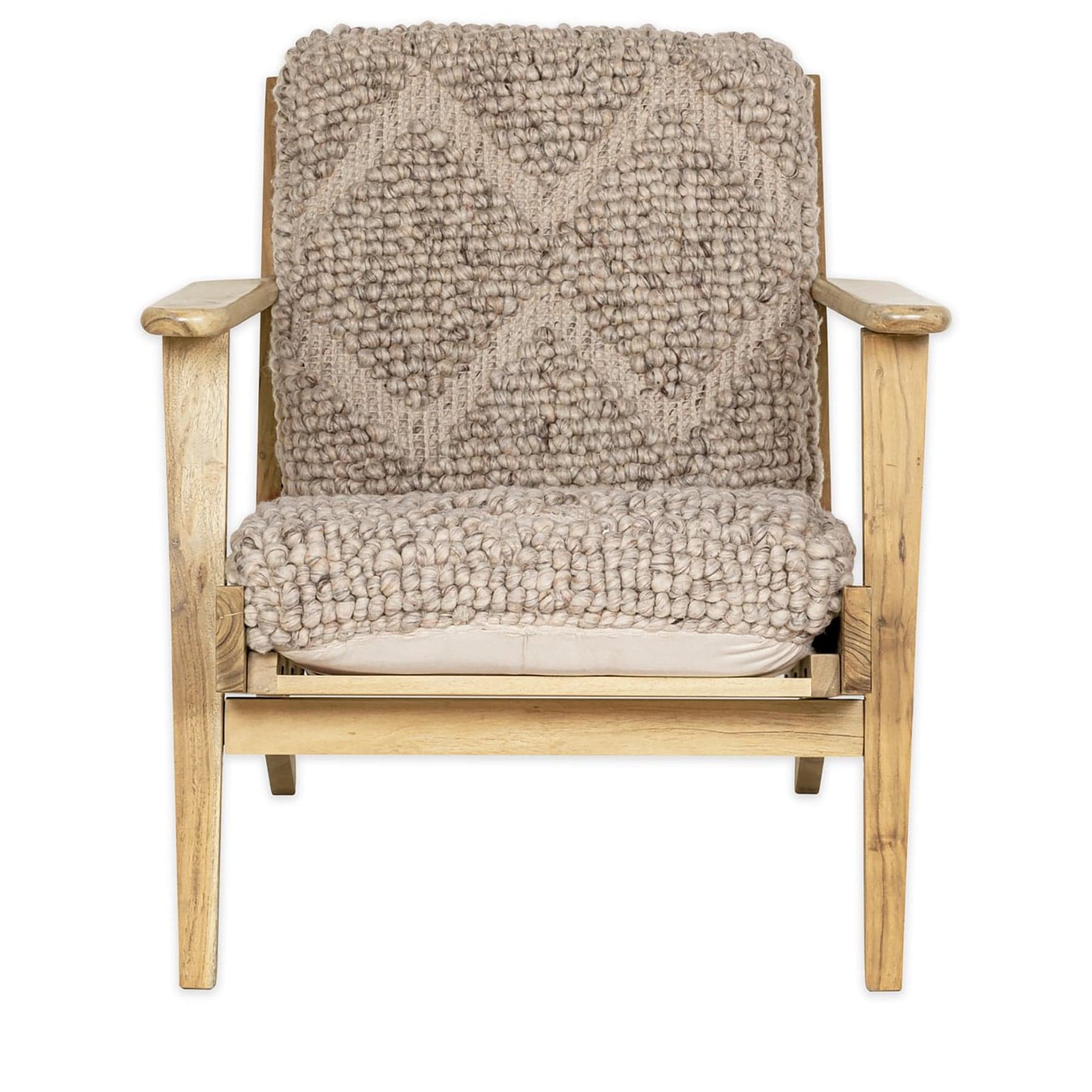 Keya chunky weave & mango wood chair - natural