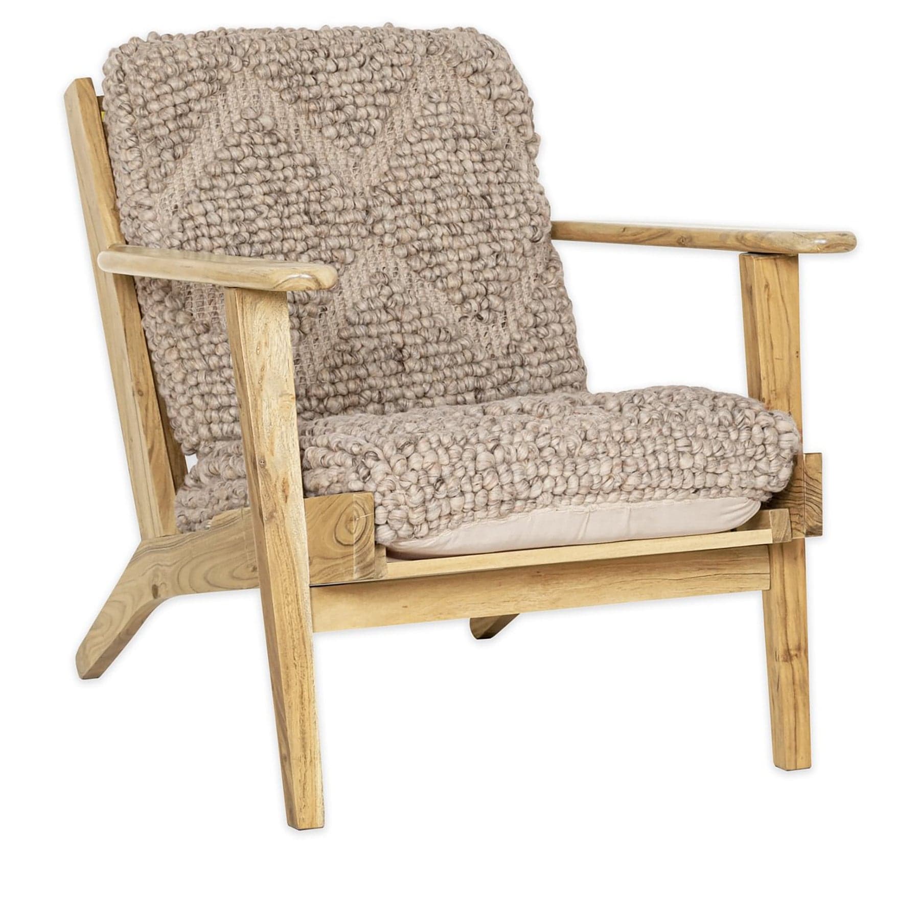 Keya chunky weave & mango wood chair - natural