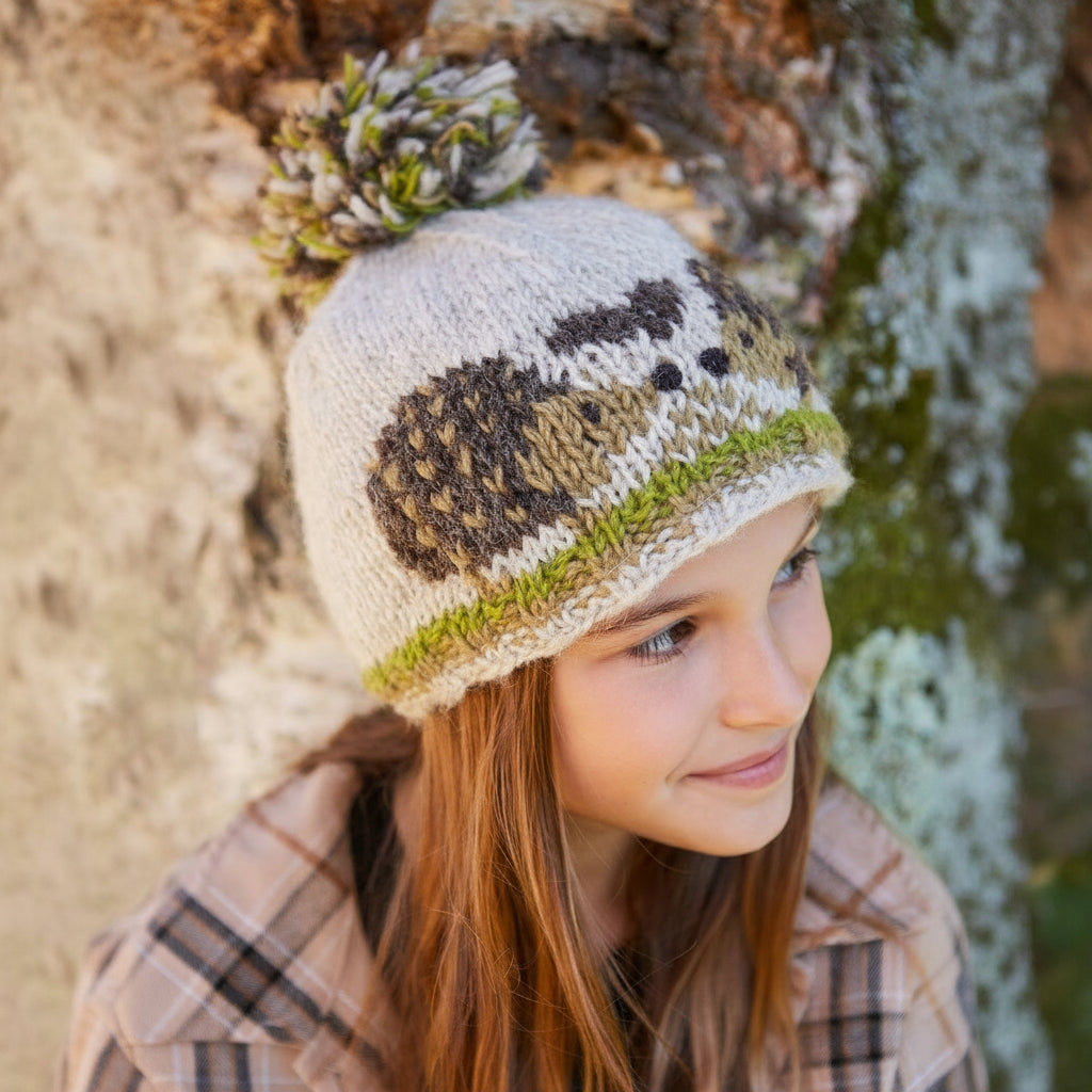 Kids animal bobble hat hedgehog