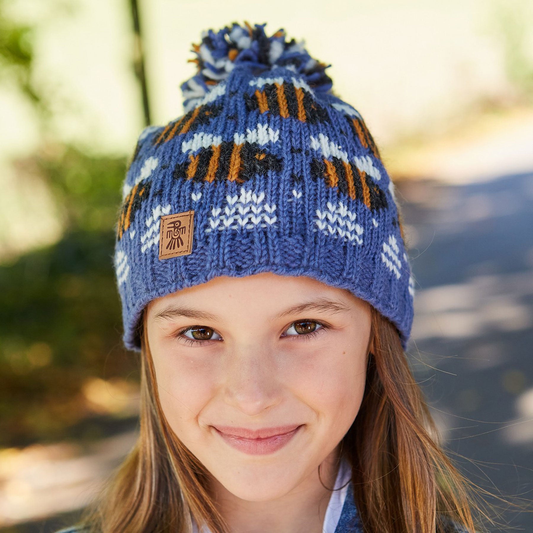 Kids beehive bobble beanie