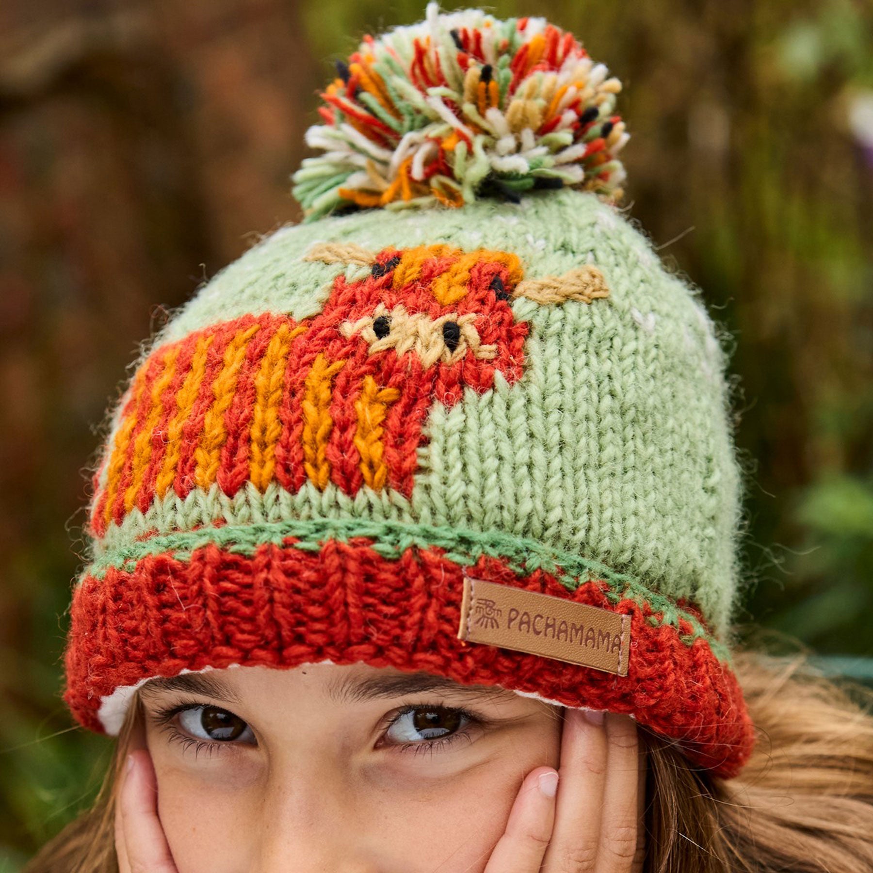 Kids highland cow bobble hat