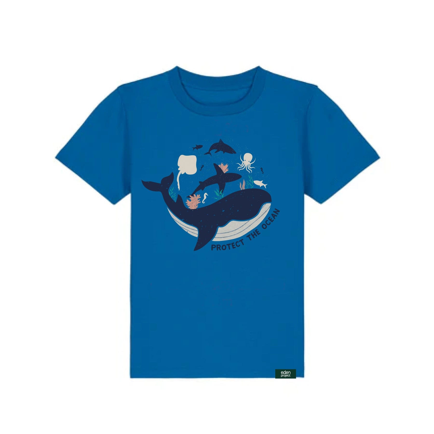 Kids protect the ocean t-shirt royal blue