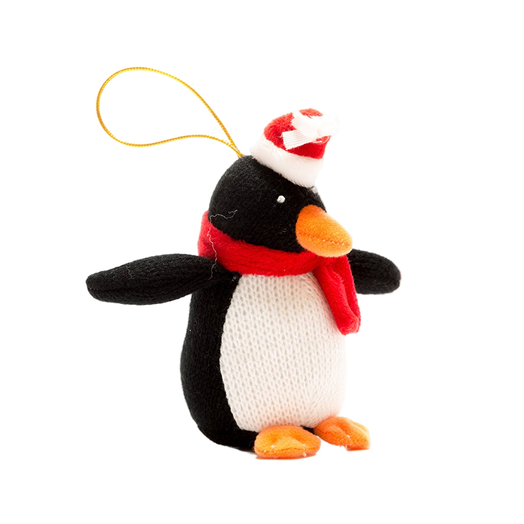 Knitted penguin hanging decoration