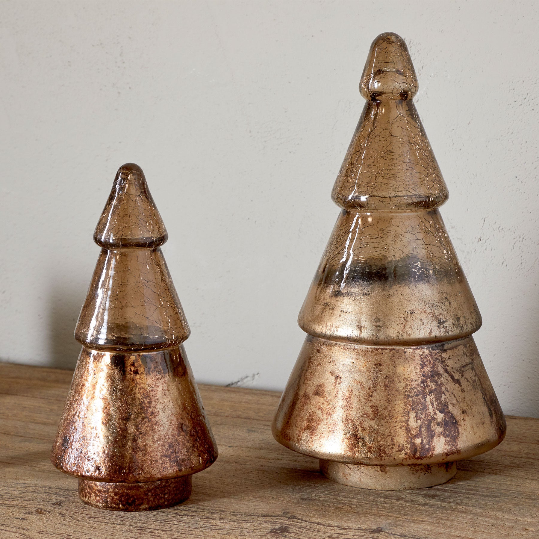 Konara glass tree gold crackle