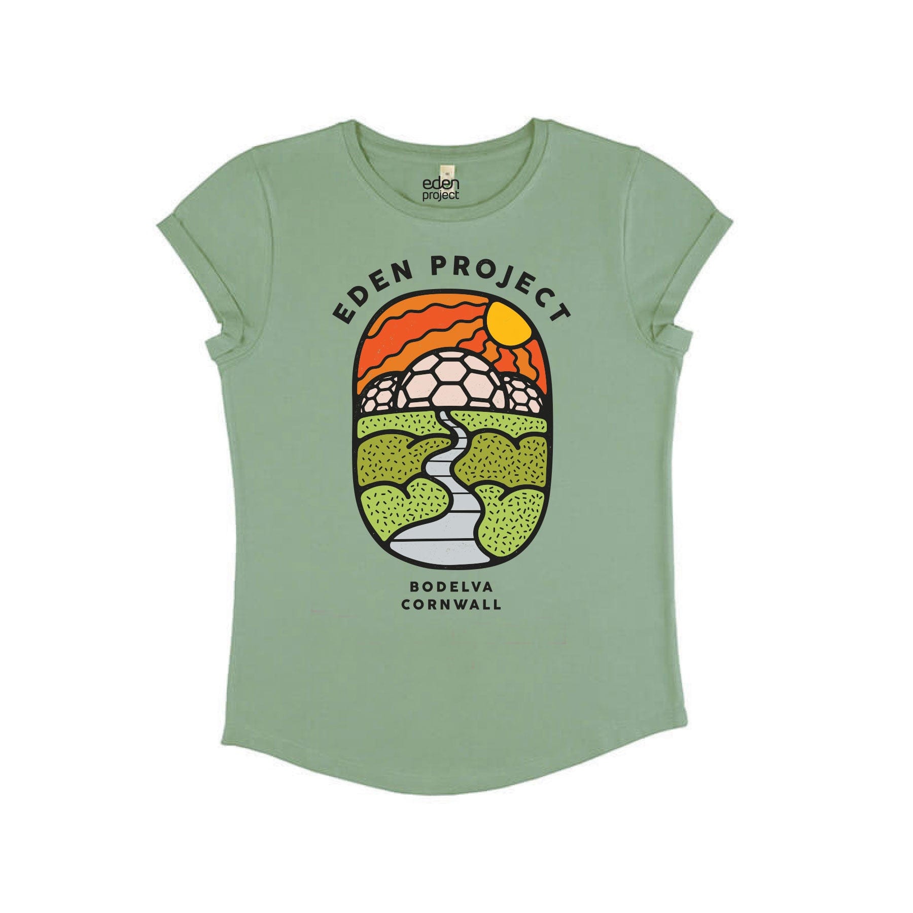 Ladies eden scene t-shirt sage