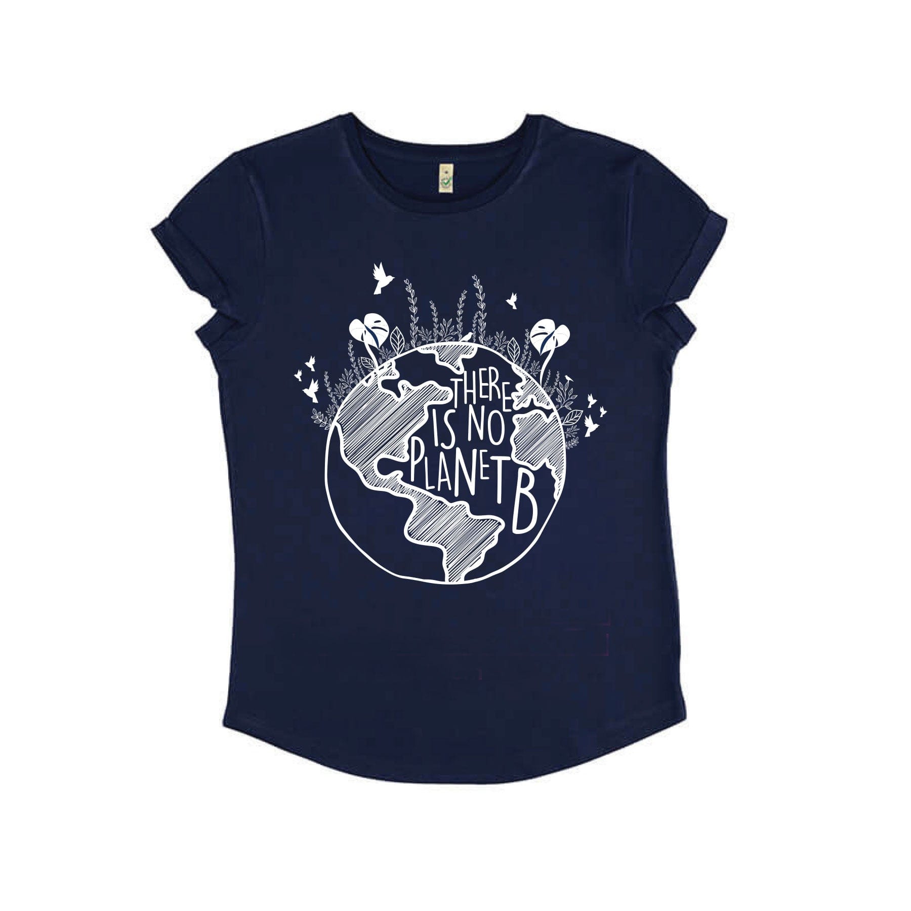 Ladies there is no planet b t-shirt navy