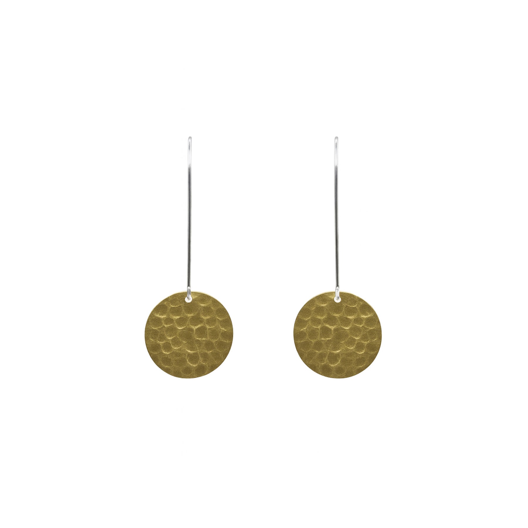 Large brass earrings disc