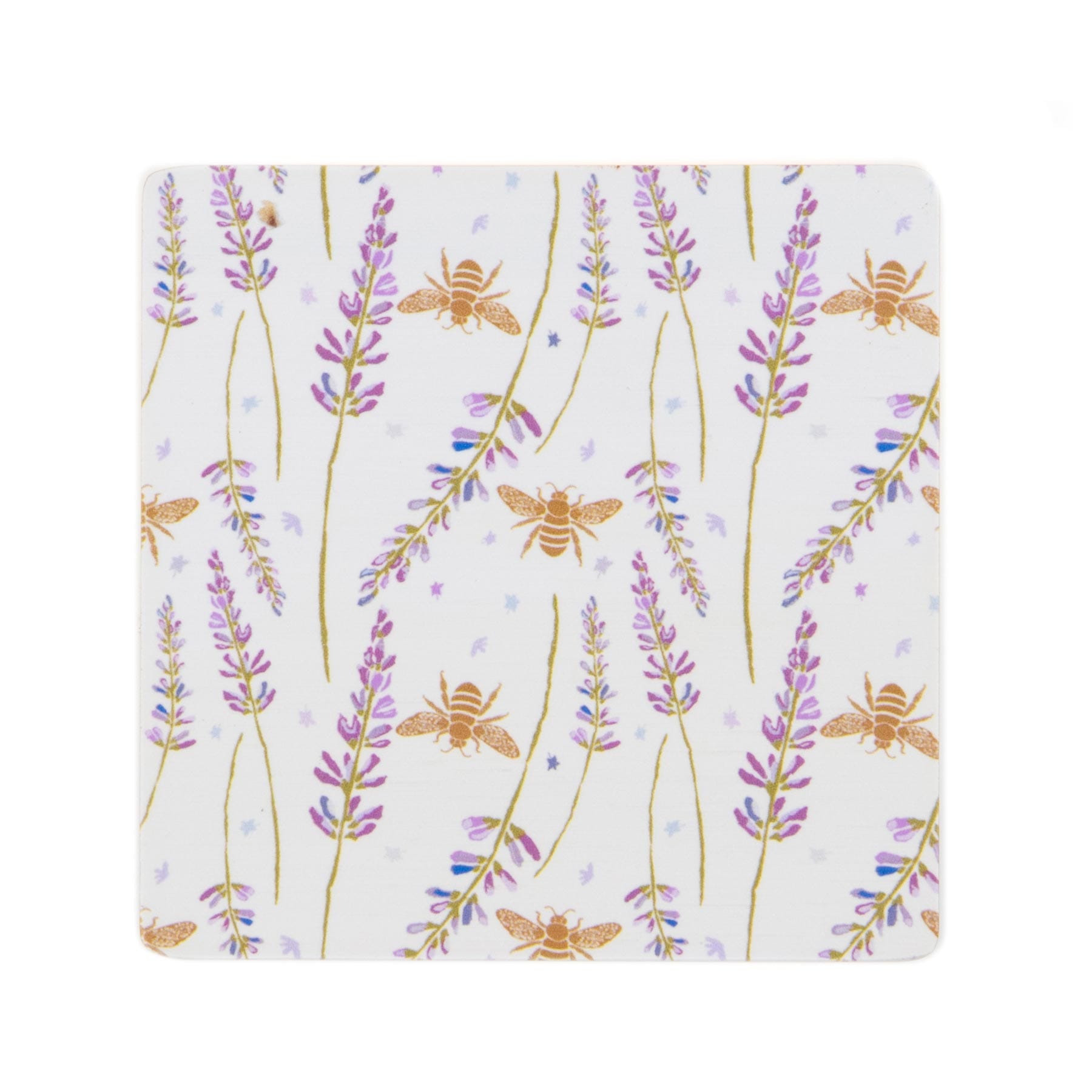 Bamboo coaster - lavender & bee