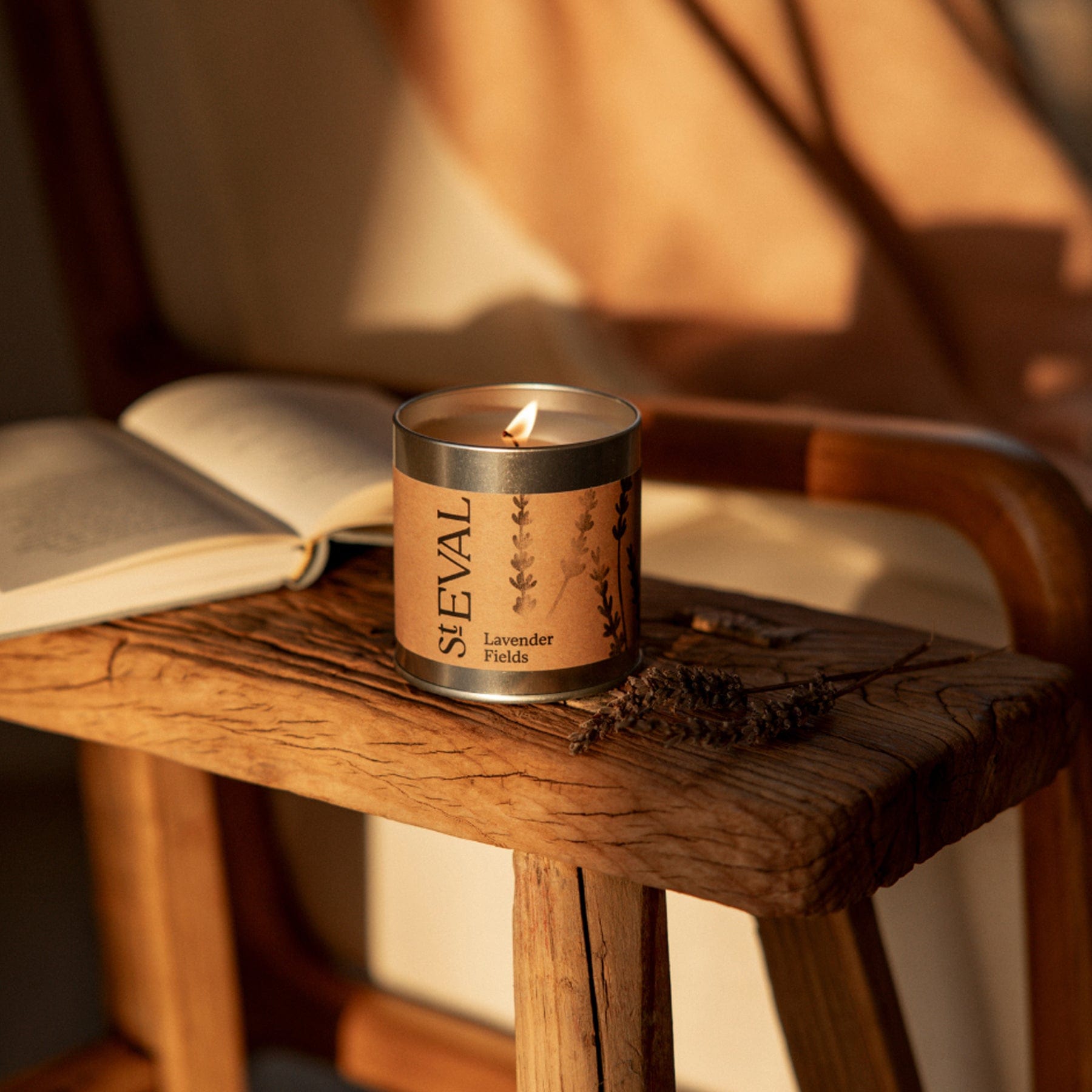 Lavender fields scented tin candle