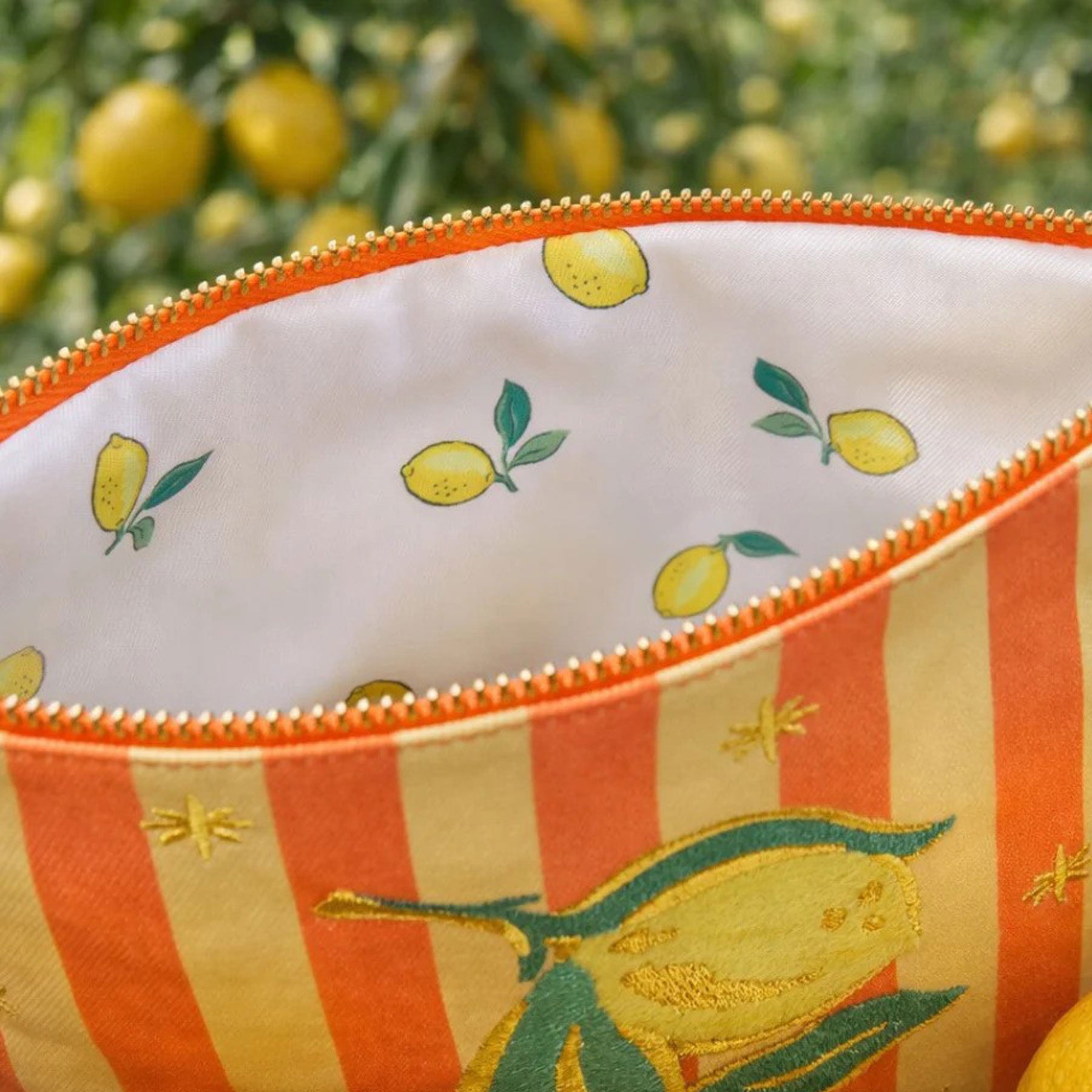Lemon canvas zip purse