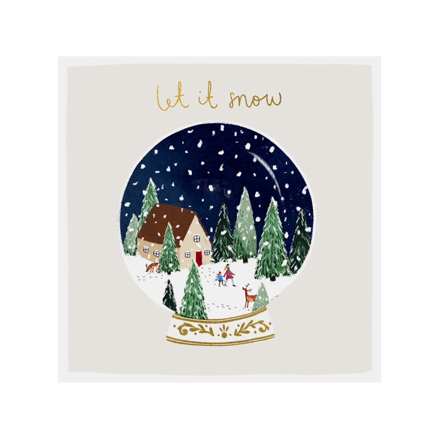 Let it snow snow globe card