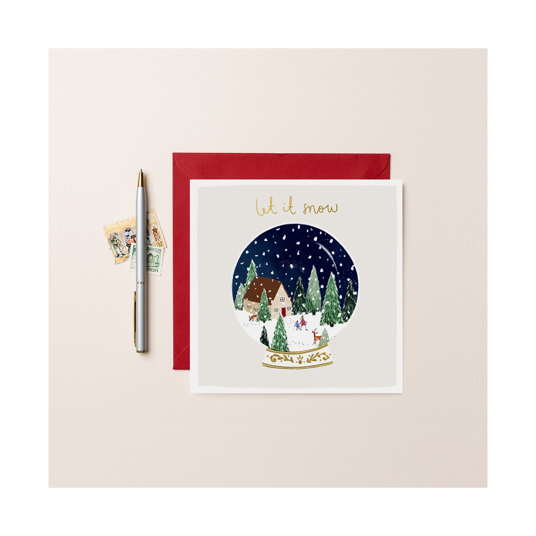 Let it snow snow globe card