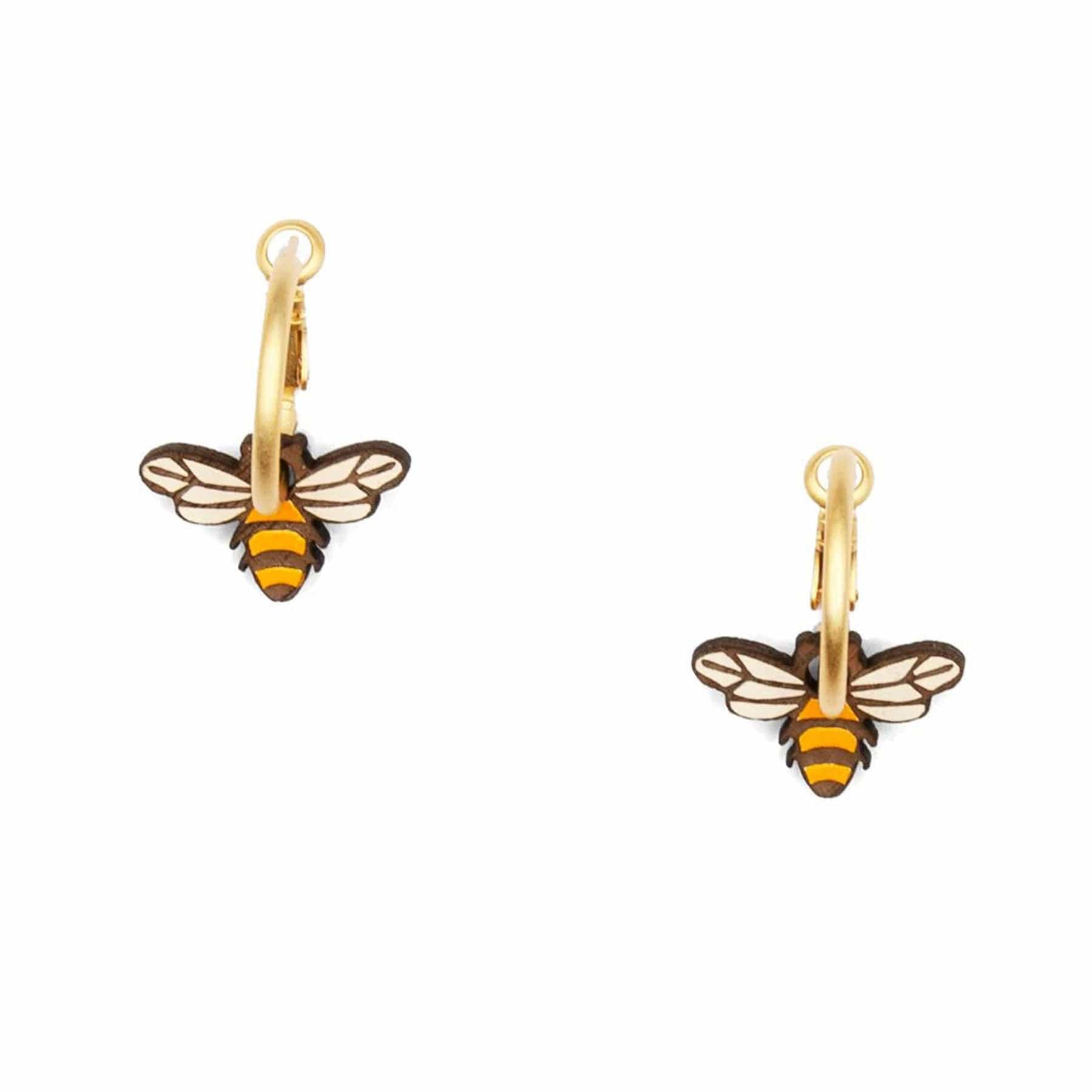 Little bee hoop earrings