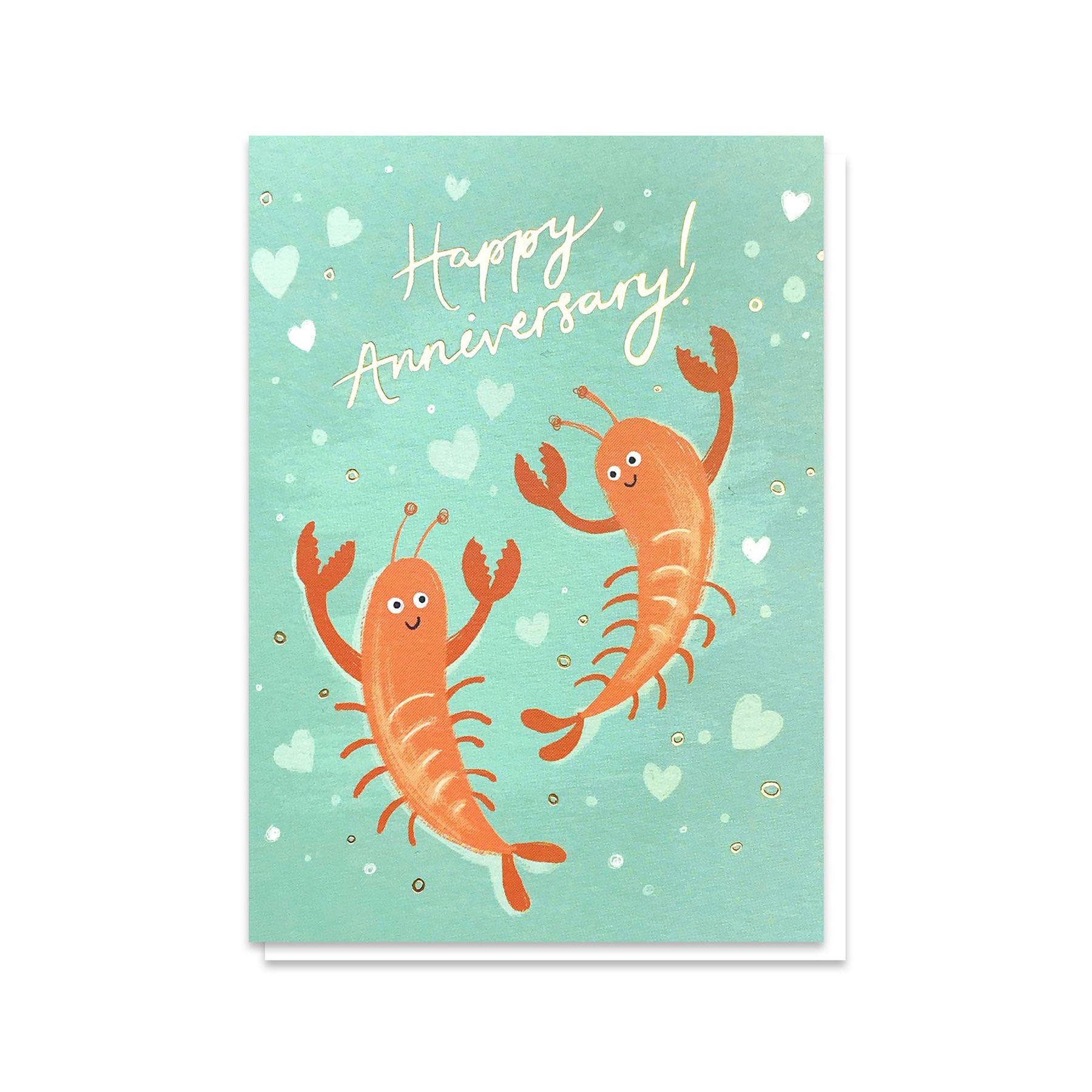 Happy anniversary lobsters greetings card