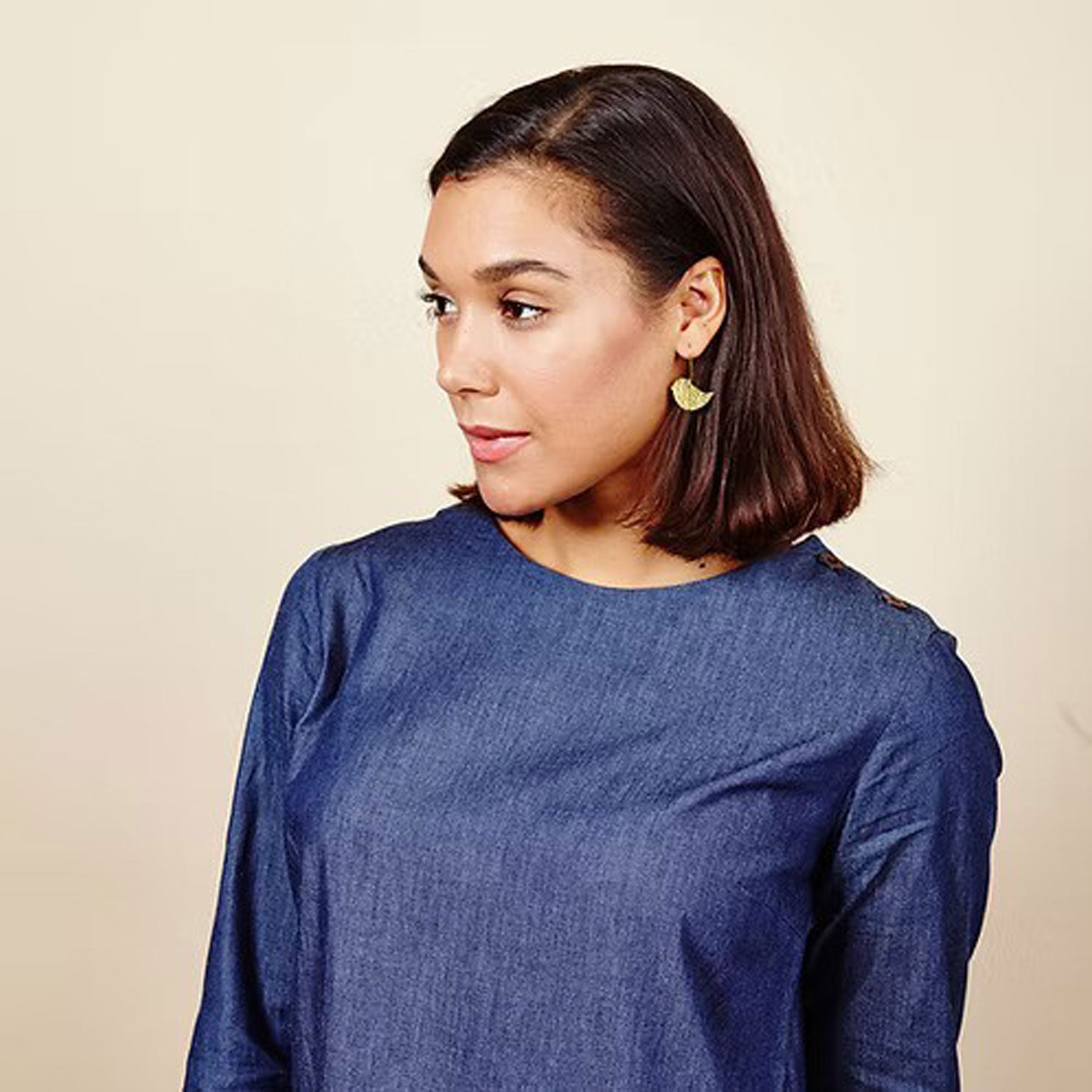 Brass lovebird earrings