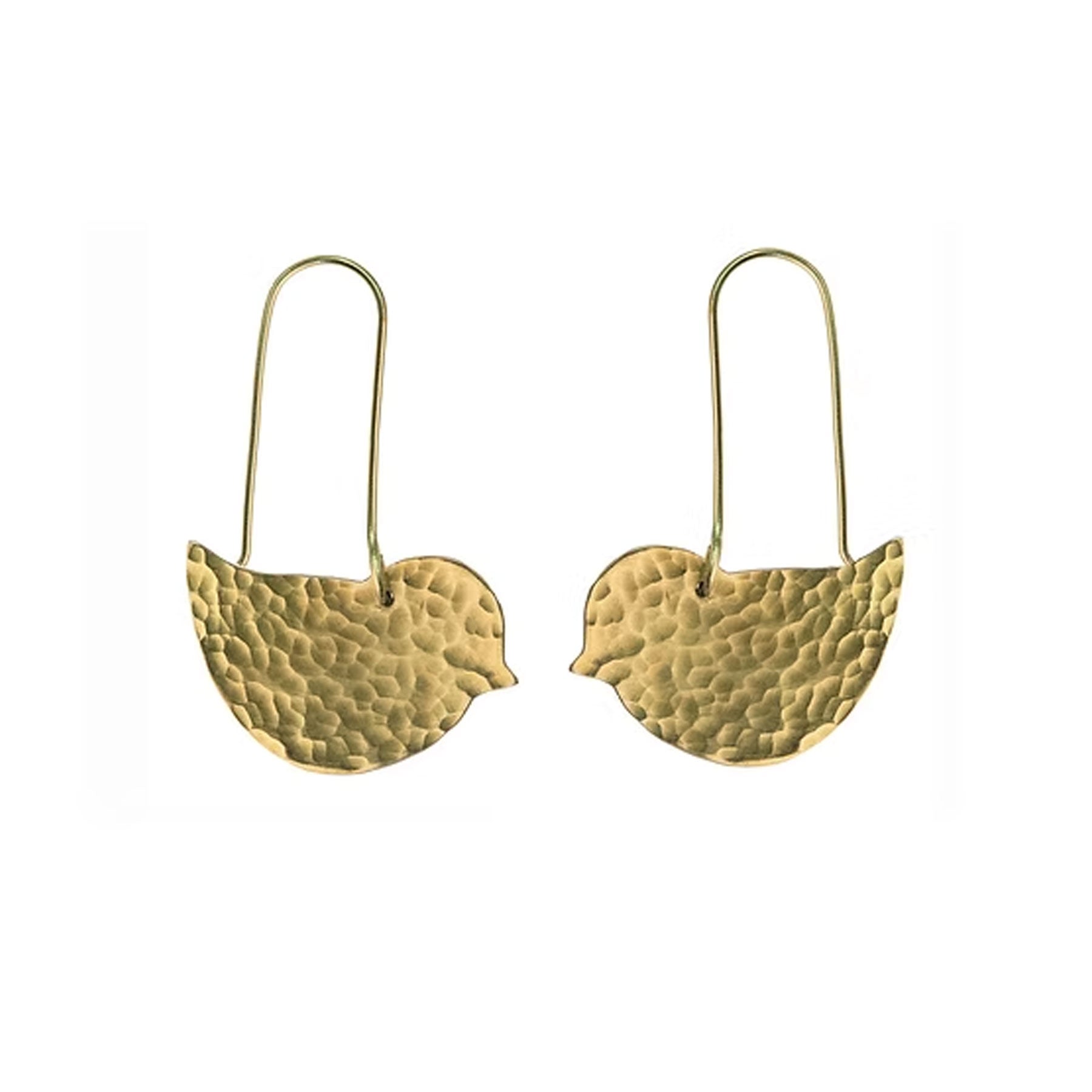 Brass lovebird earrings