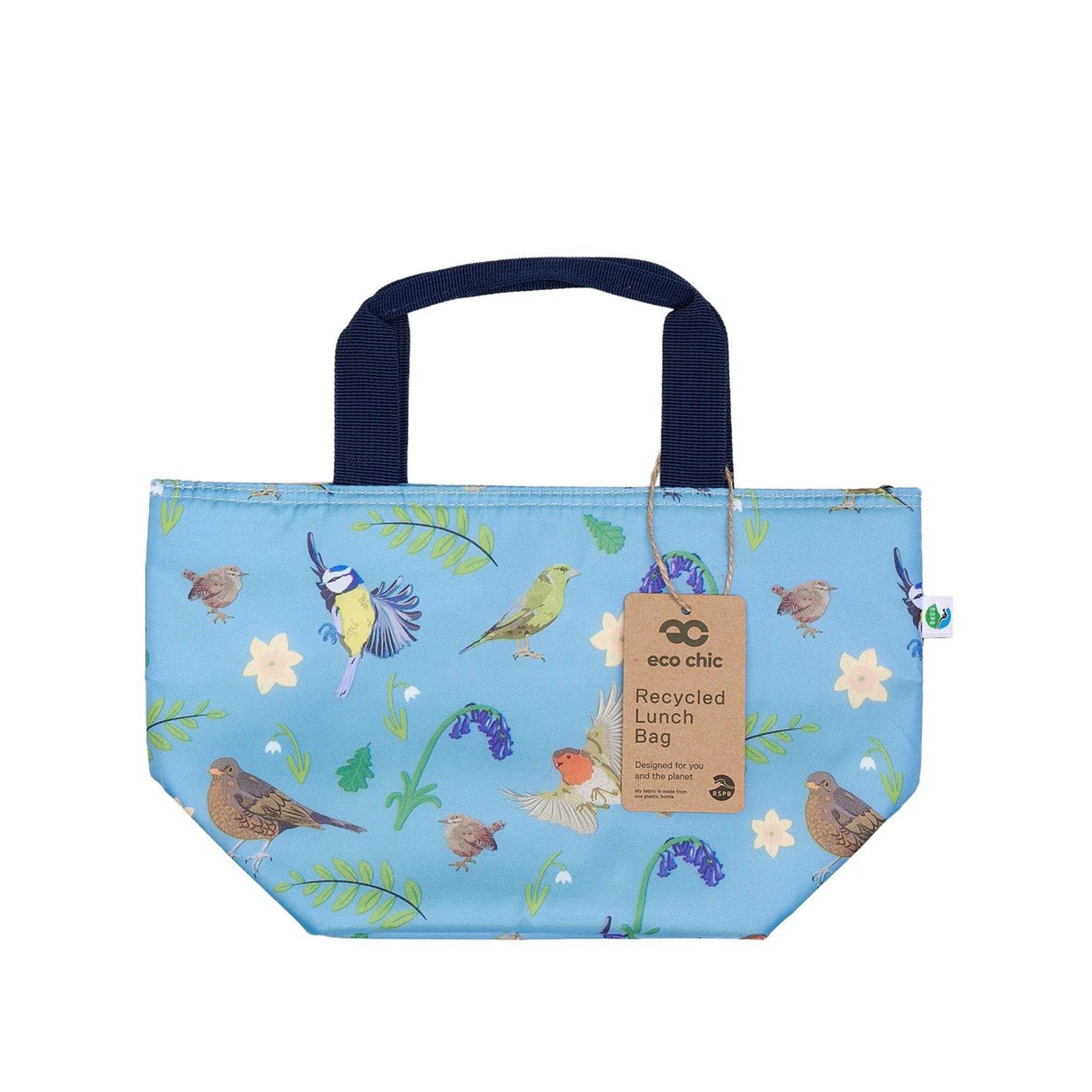 Lightweight foldable lunch bag RSPB birds