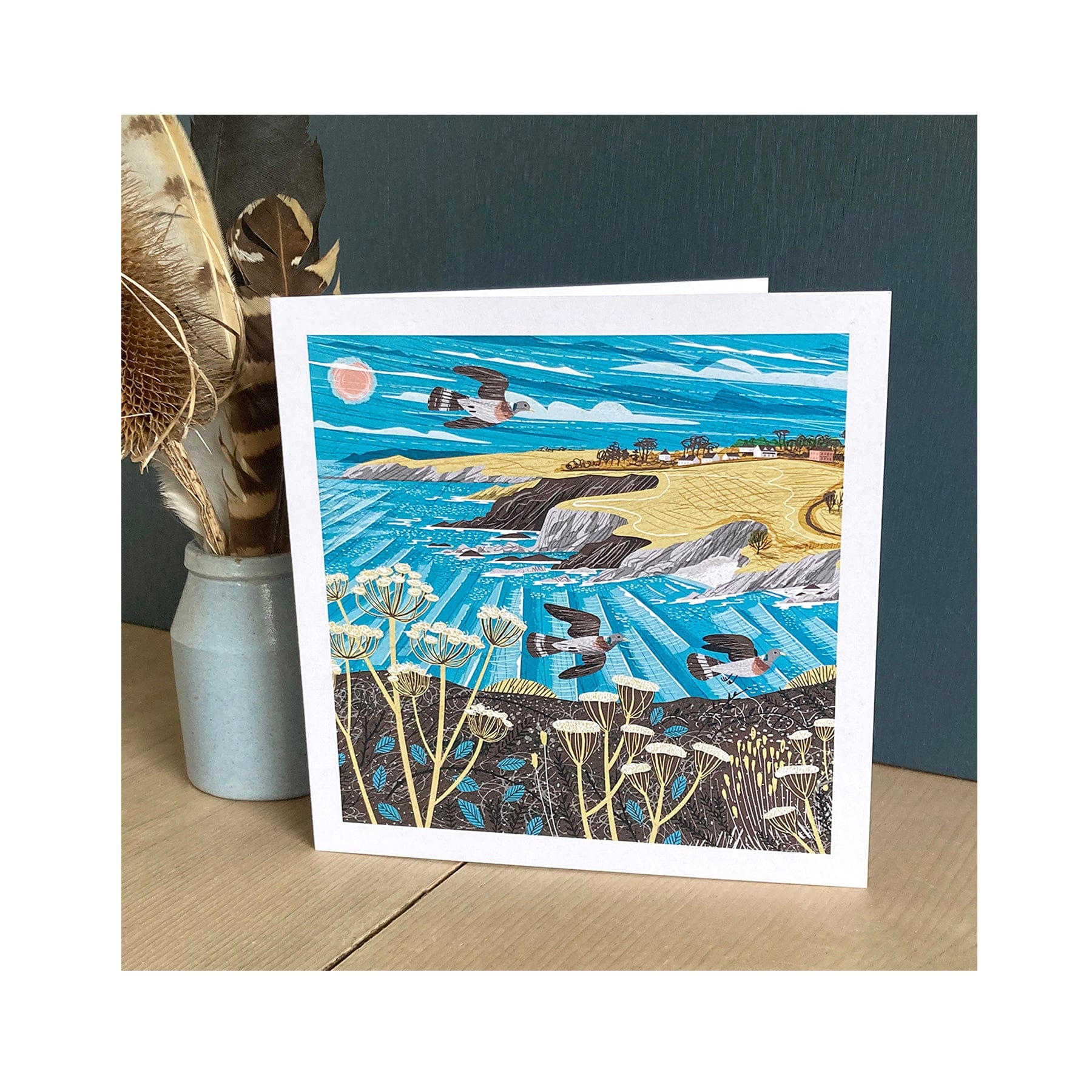 Maenporth coast path greetings card