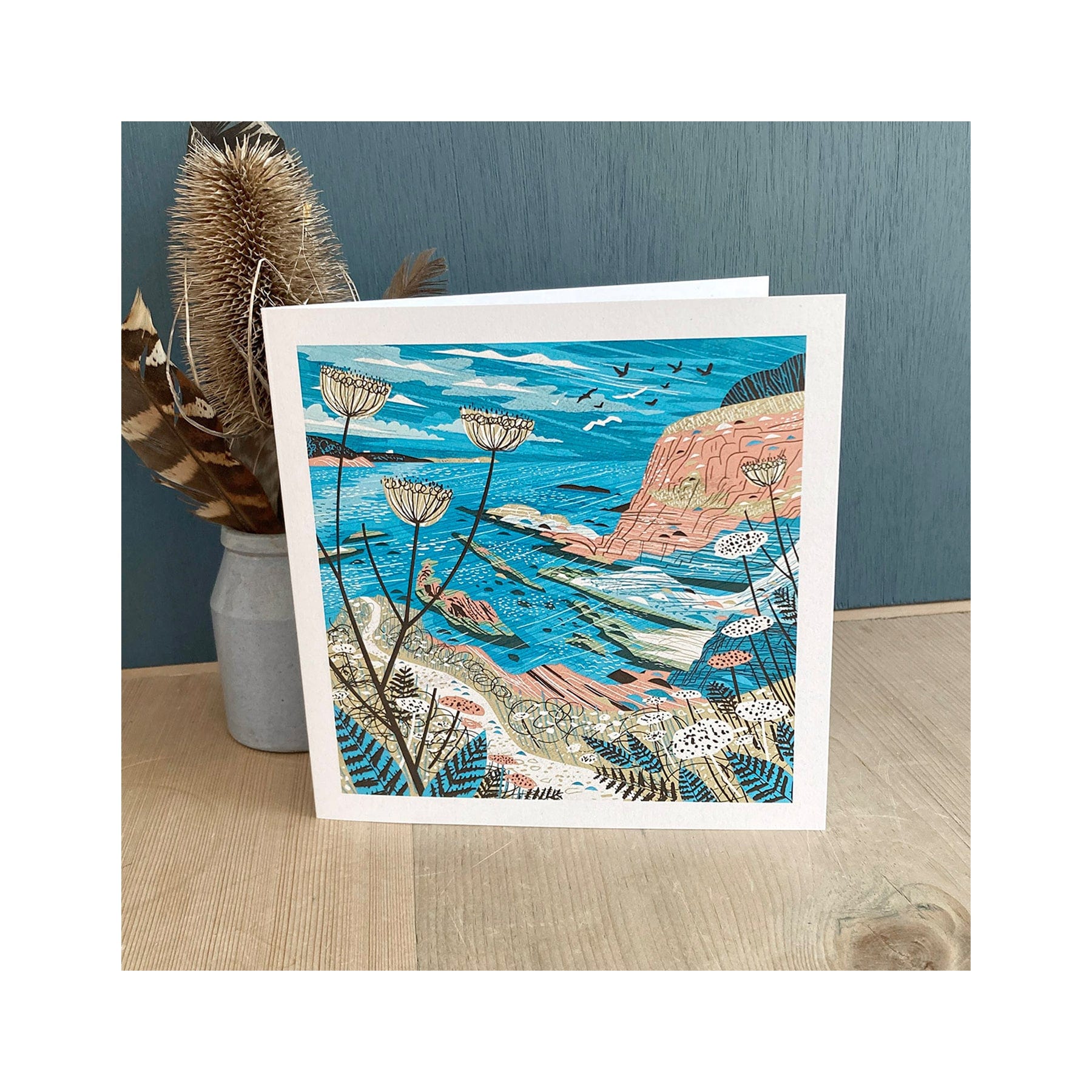 Maenporth high cliff greetings card