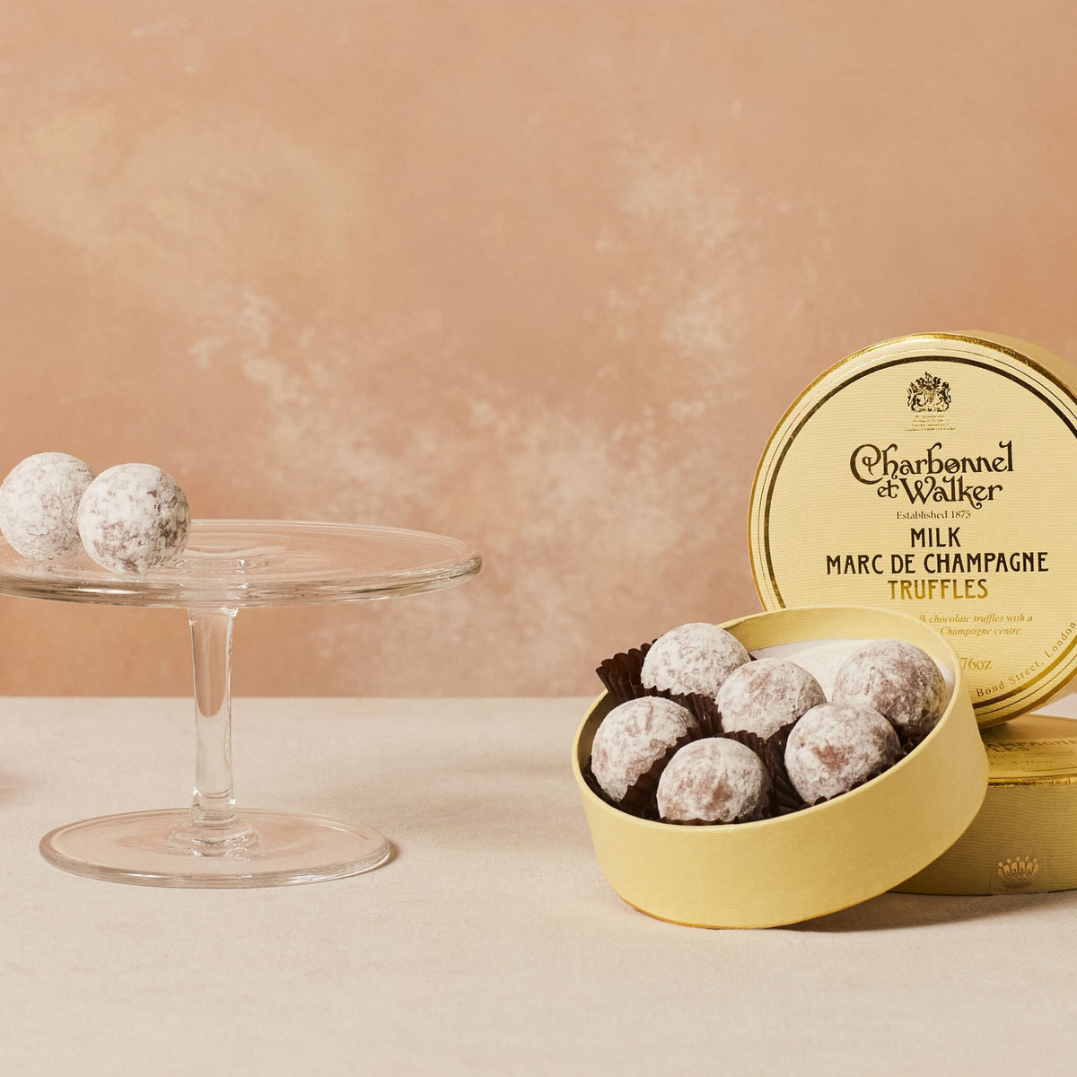 Milk marc de champagne truffles