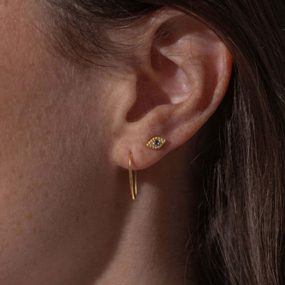 Gold mini maya earrings