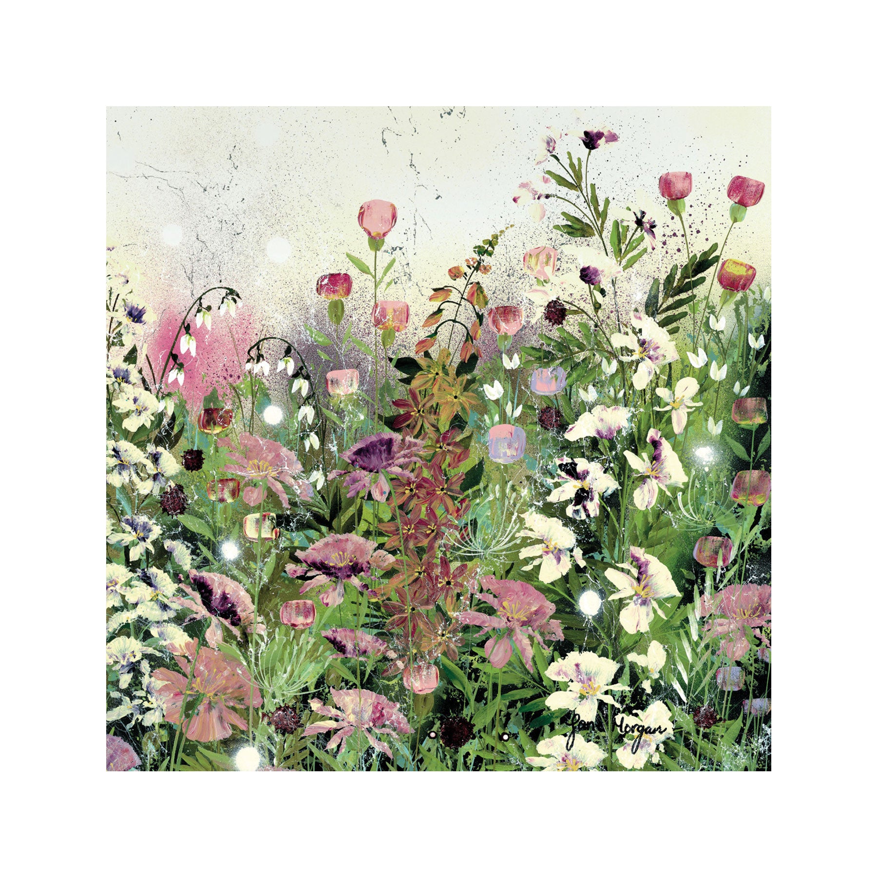 Misty purple greetings card