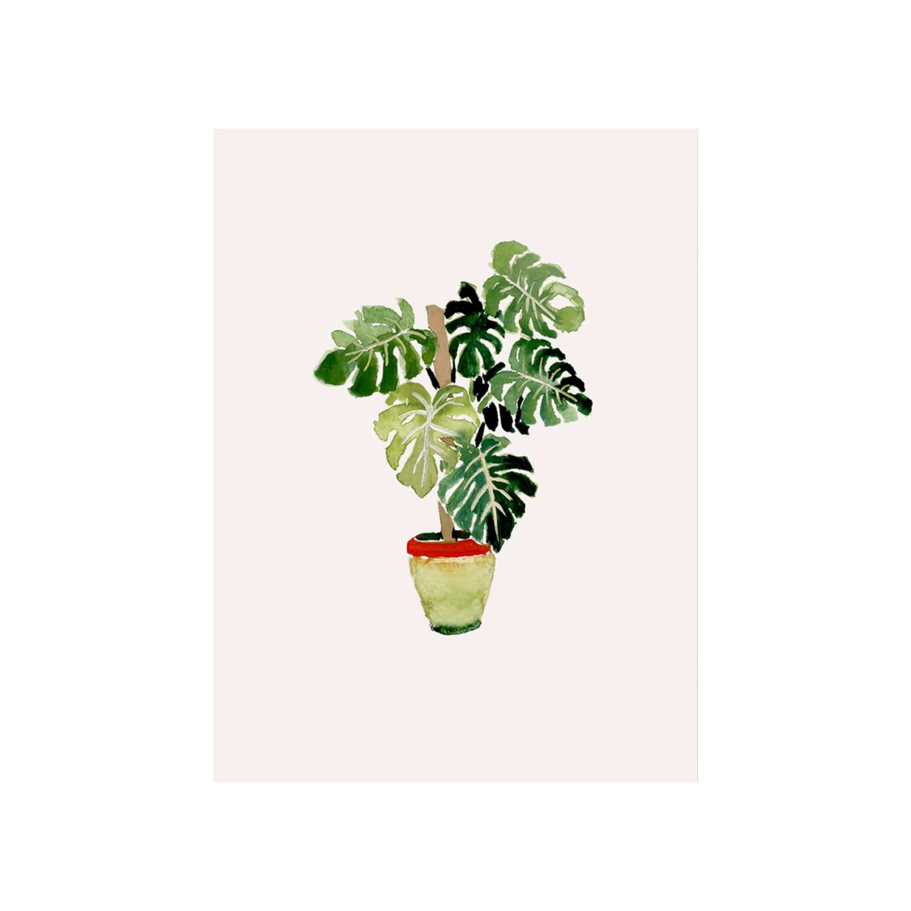 Monstera mini greetings card