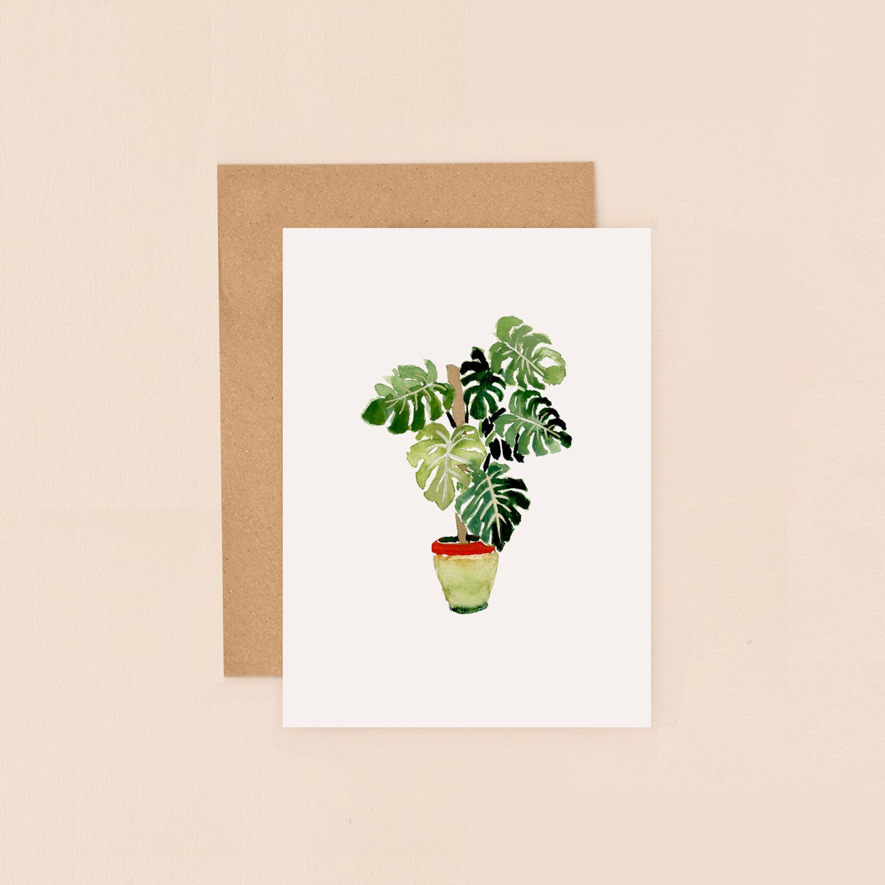 Monstera mini greetings card