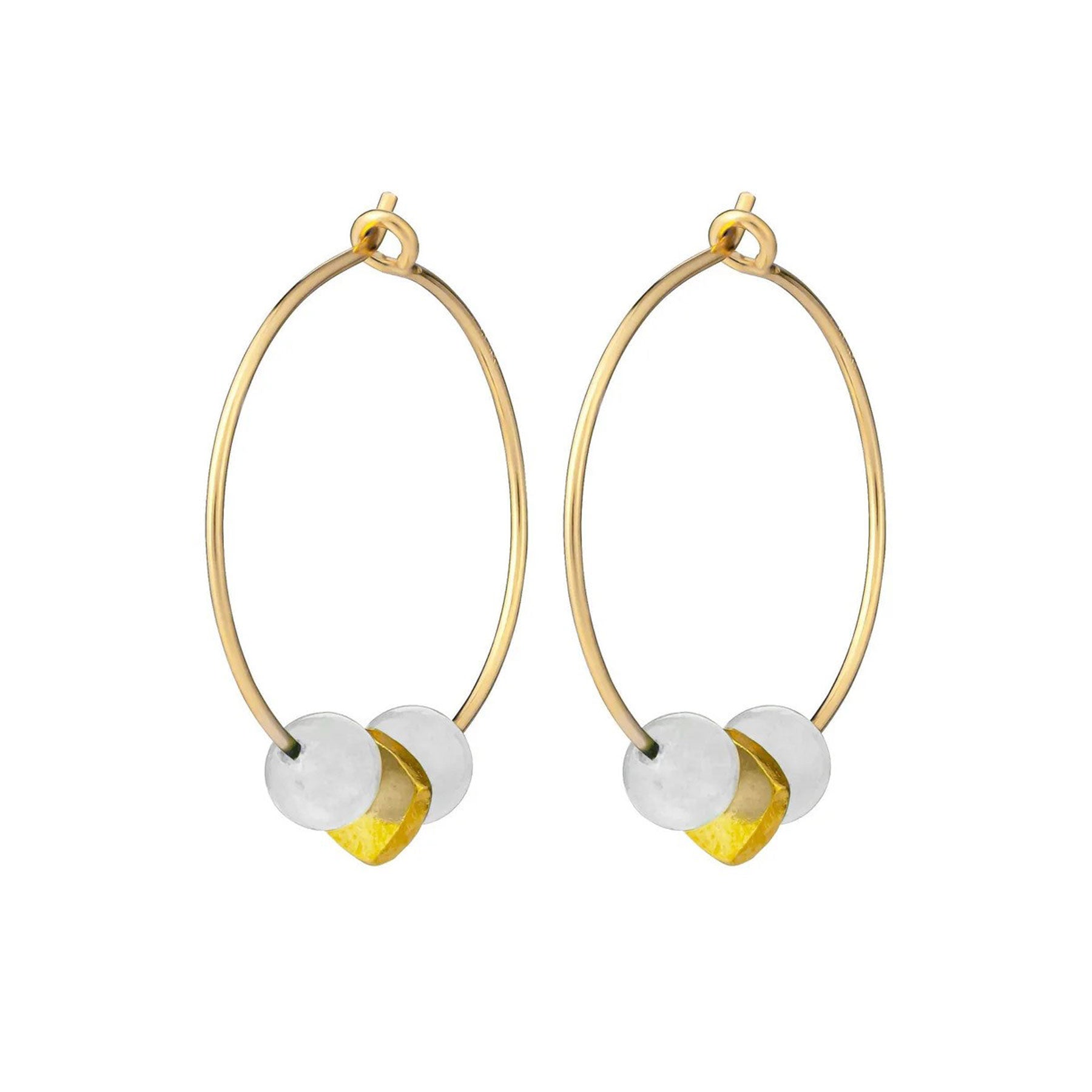 Moonstone hoop earrings