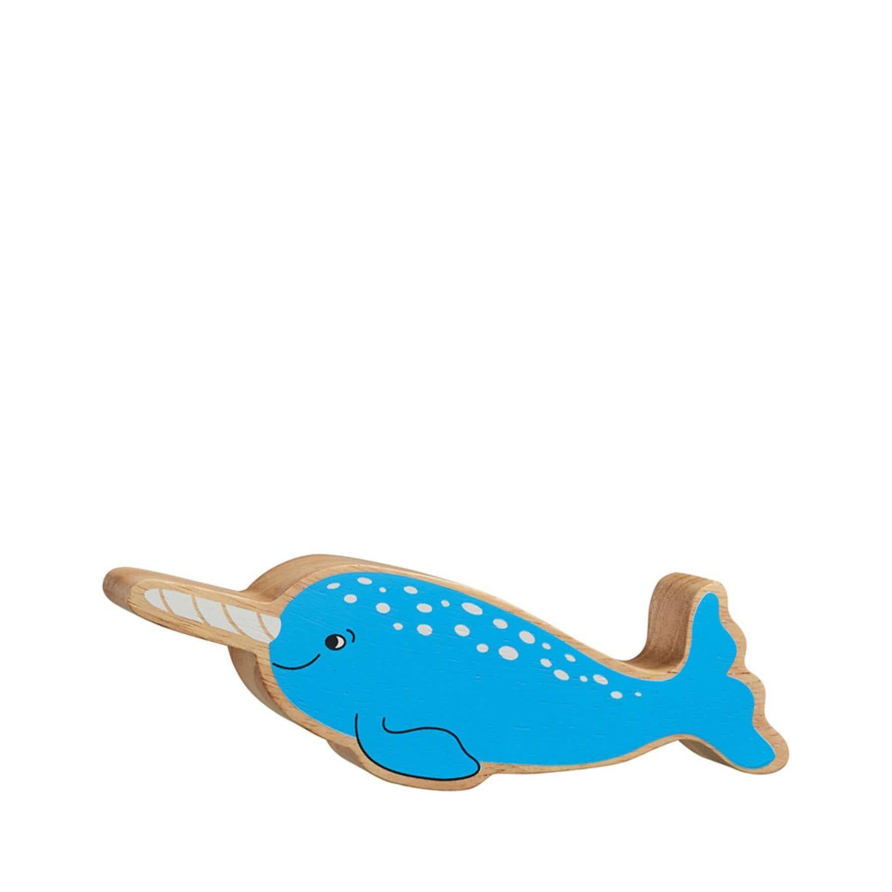 Wooden narwhal figure