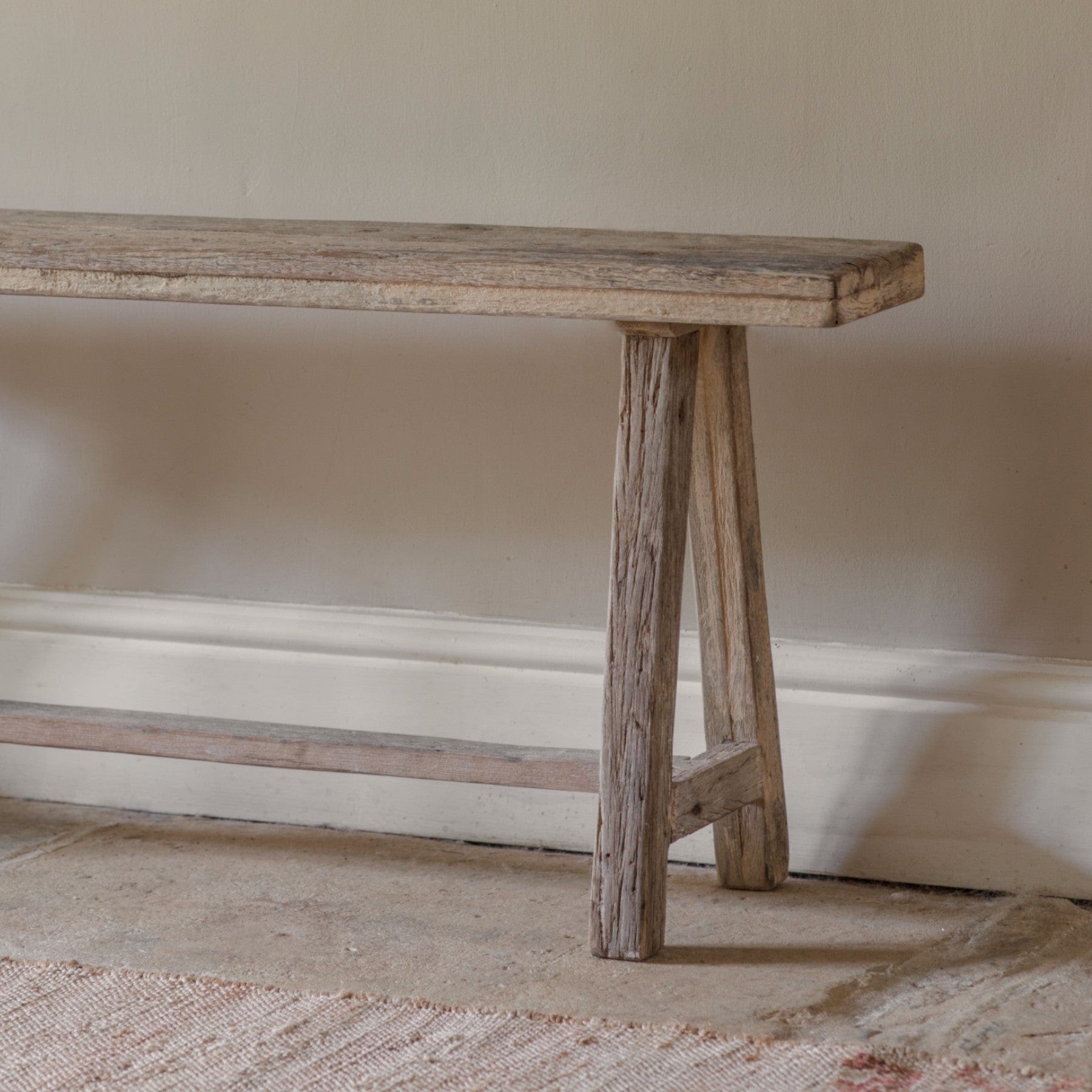 Ibo reclaimed wood long bench - natural