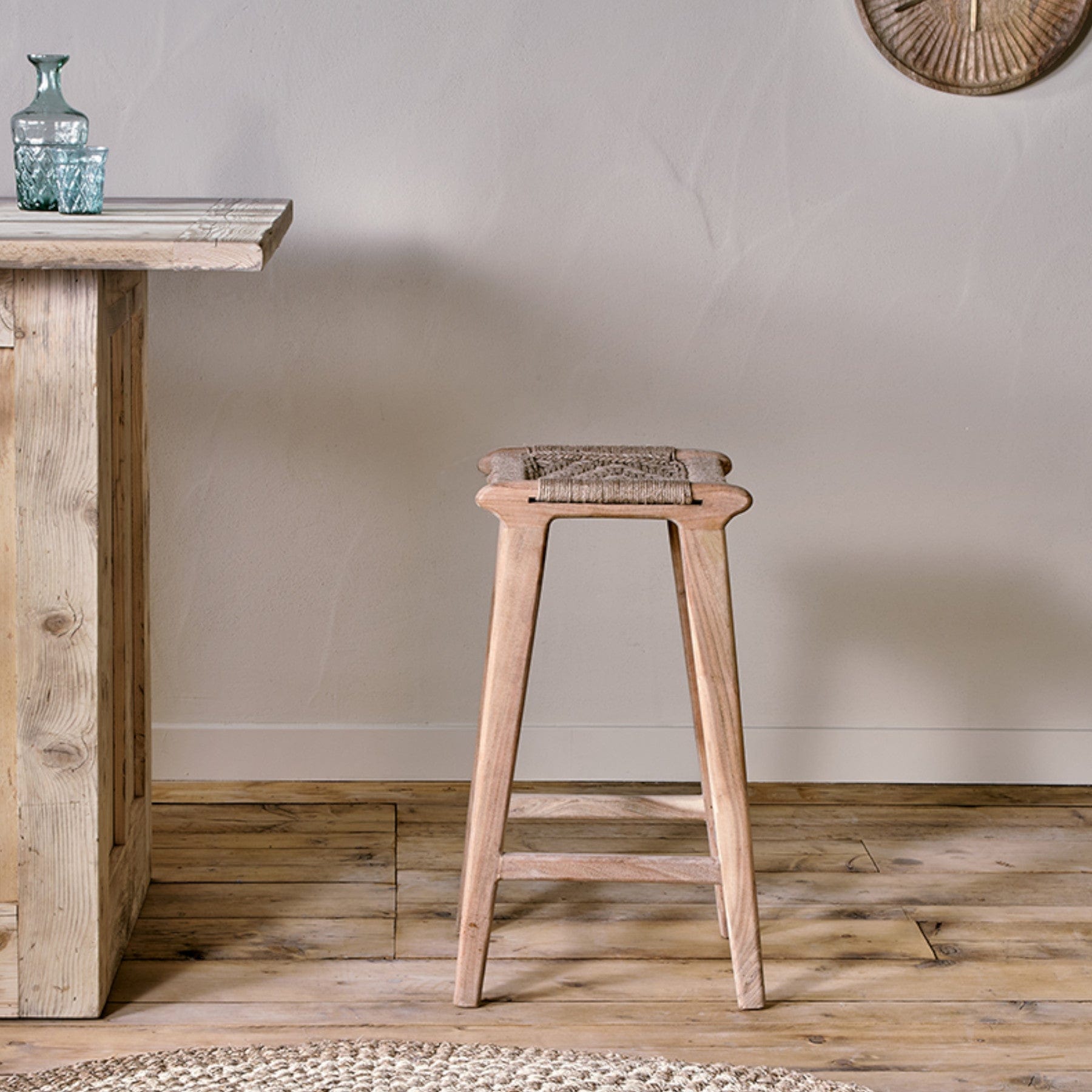 Vinay woven counter stool - natural