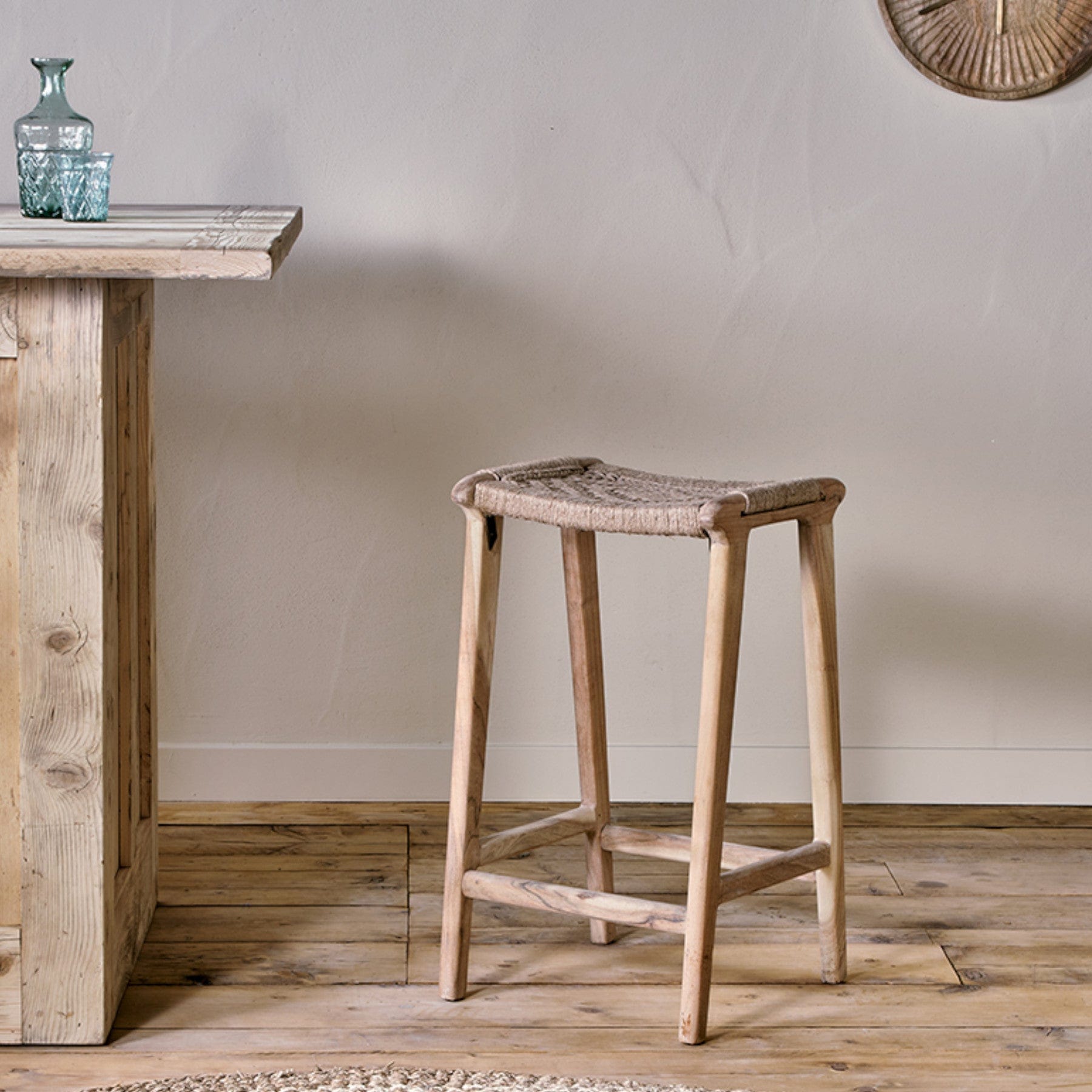 Vinay woven counter stool - natural