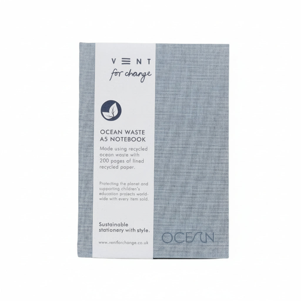 Ocean waste A5 notebook – sea blue