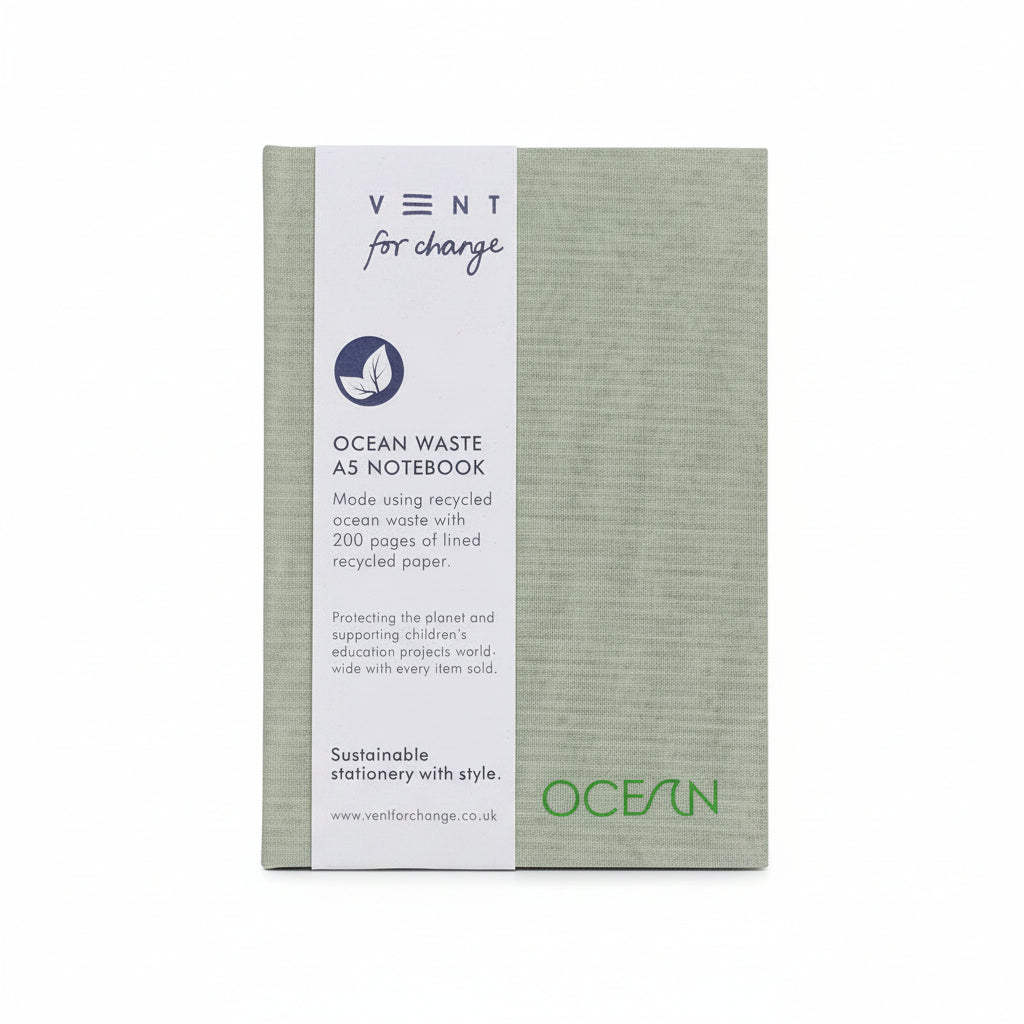 Ocean waste A5 notebook – green algae