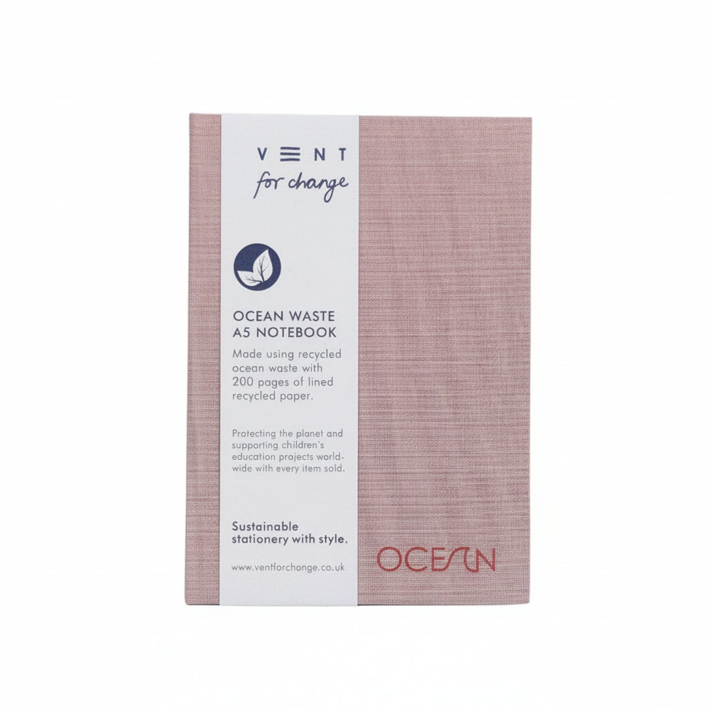 Ocean waste A5 notebook – coral pink