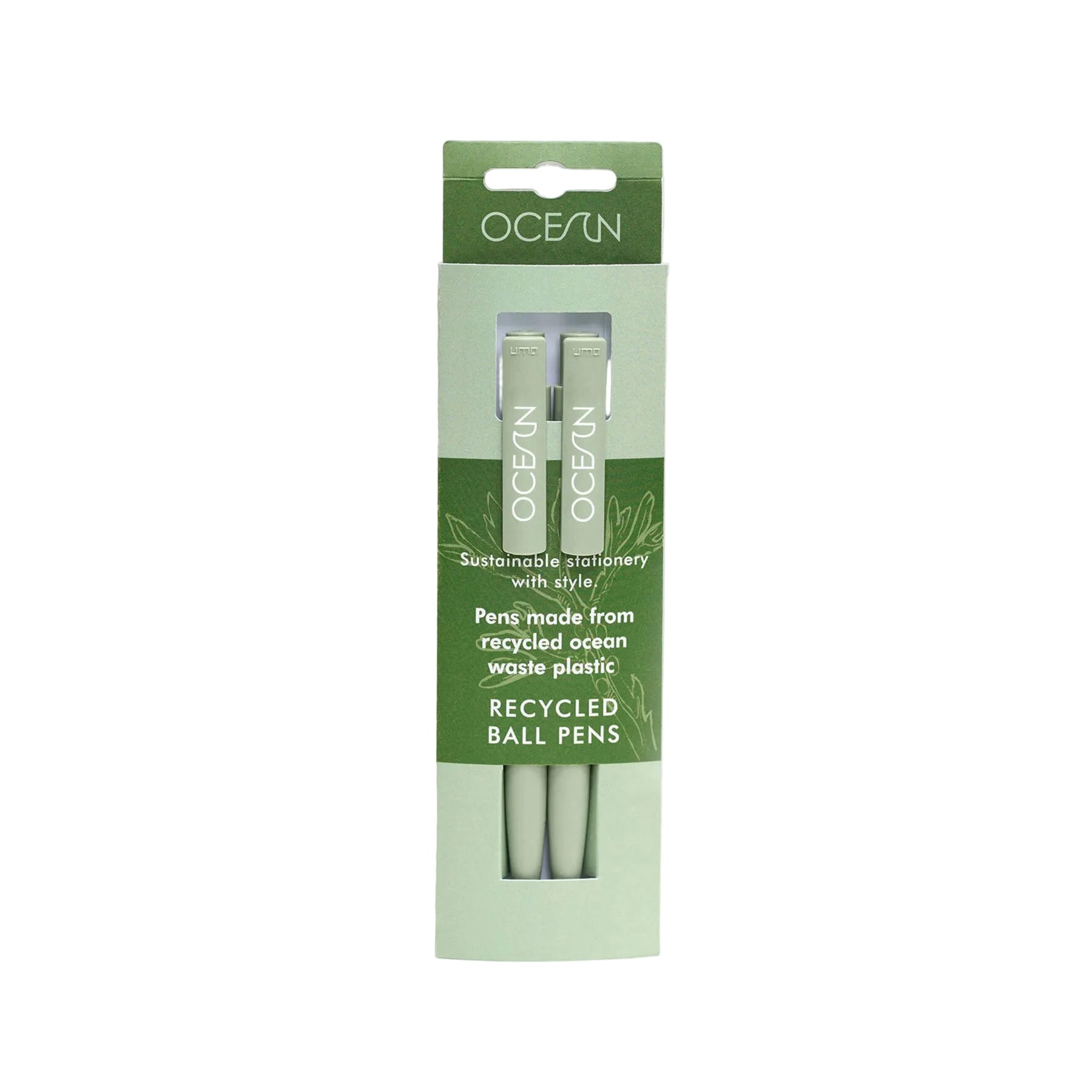 Ocean waste recycled pens algae green