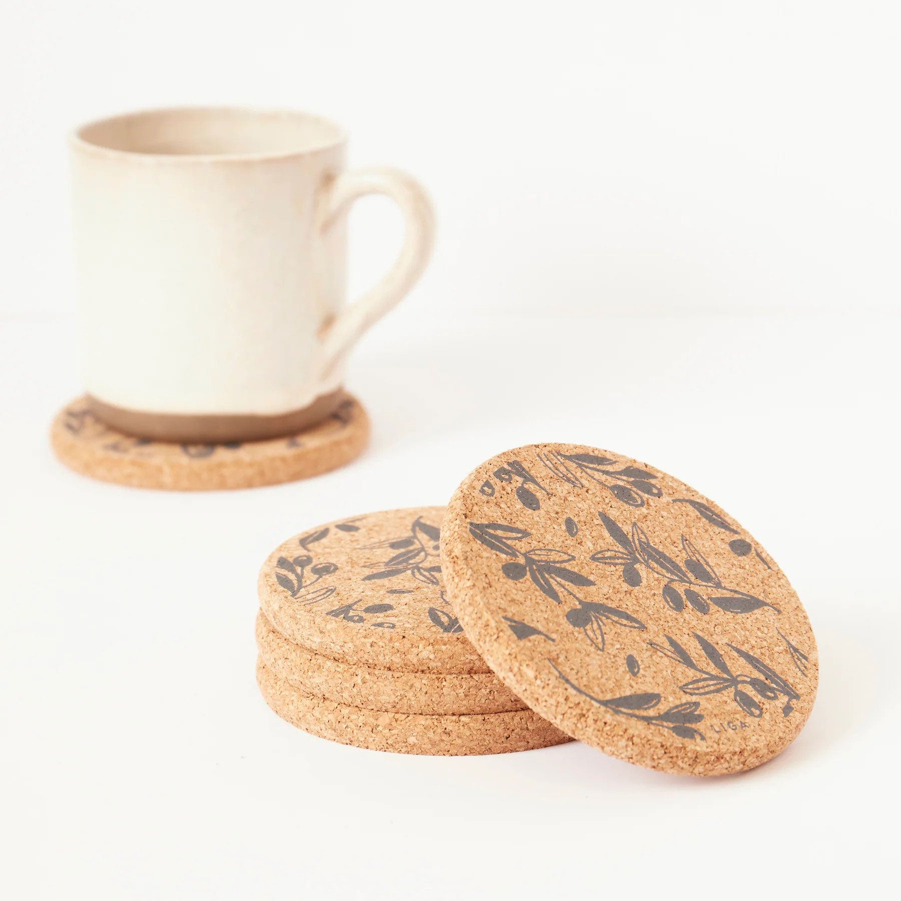 Olive & pip cork coaster