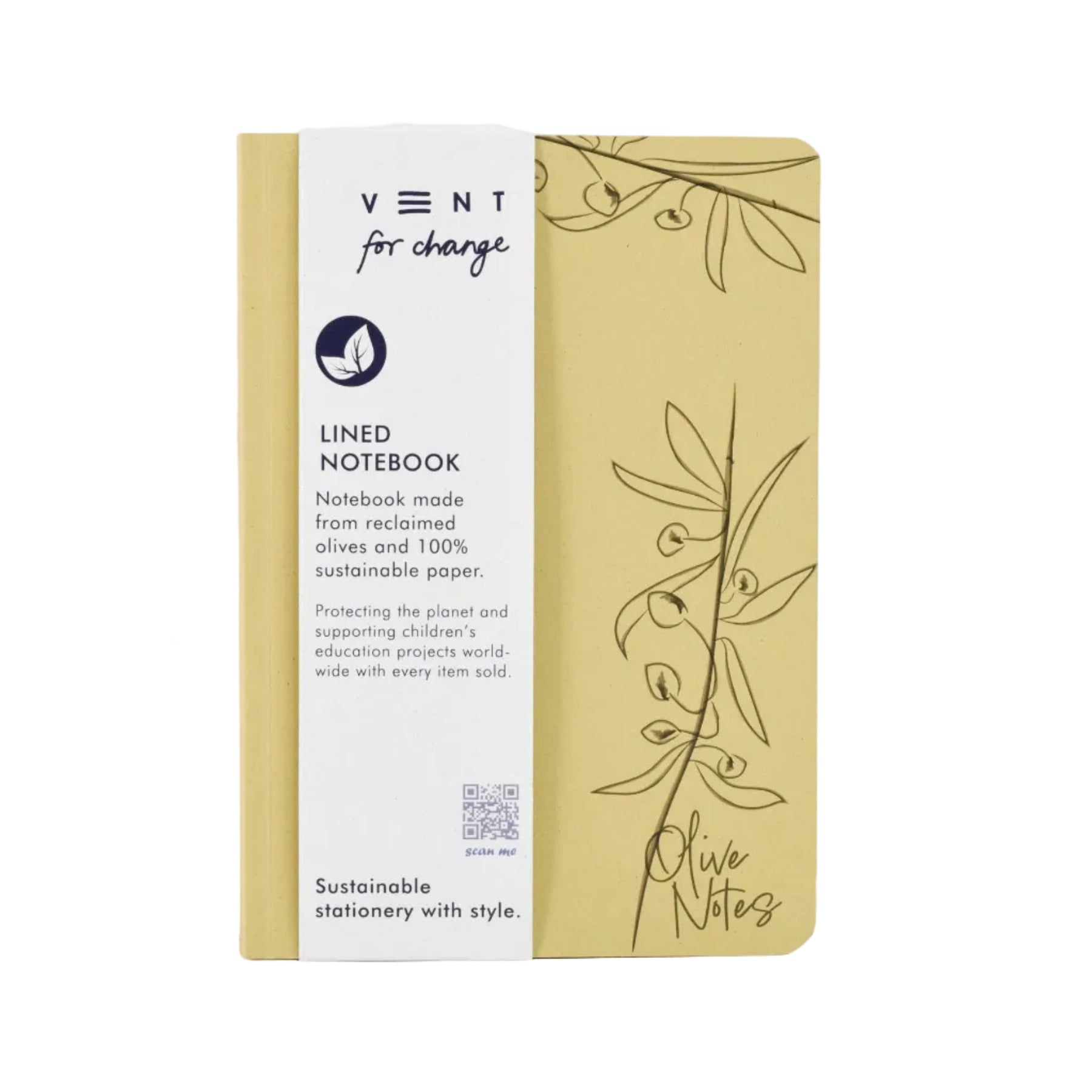 Olive notes A5 lined notebook