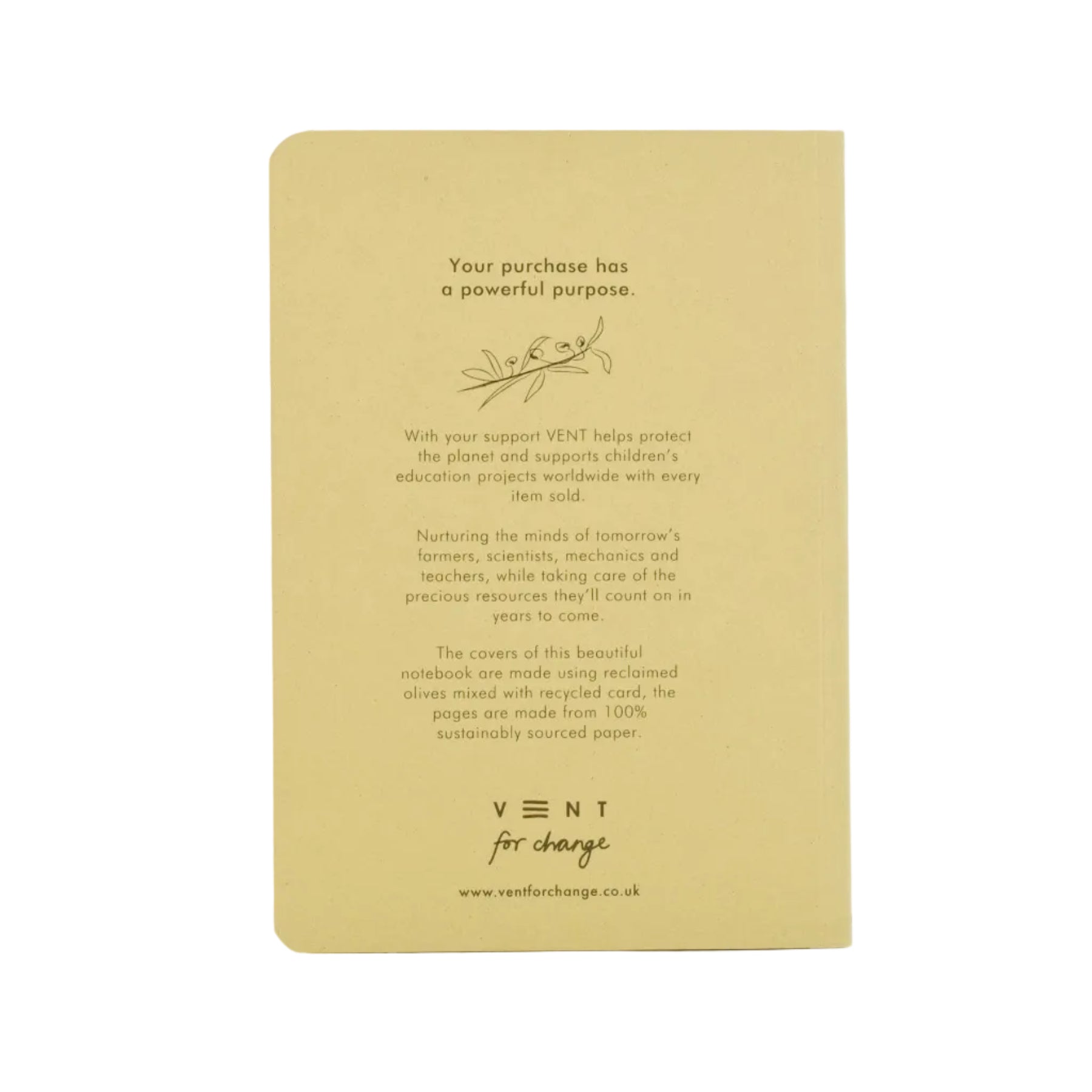 Olive notes A5 lined notebook