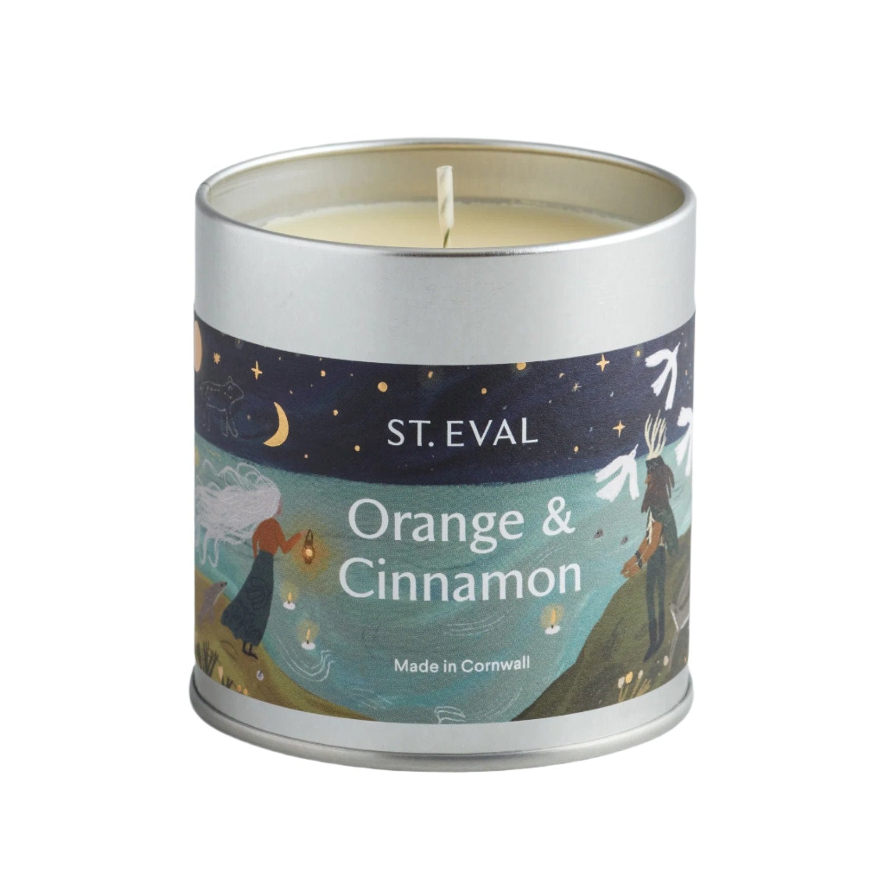 Orange & cinnamon scented tin candle