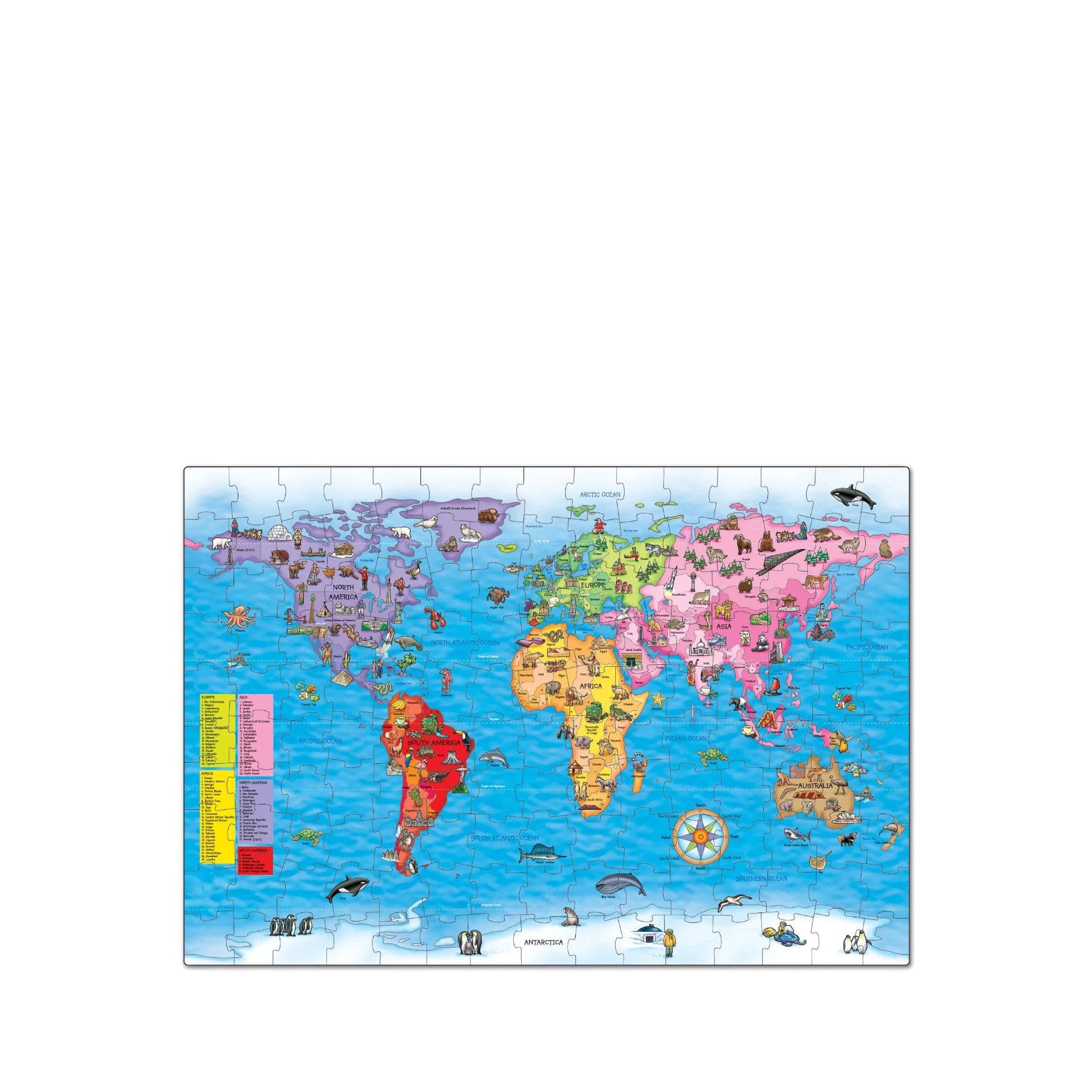 World map puzzle & poster