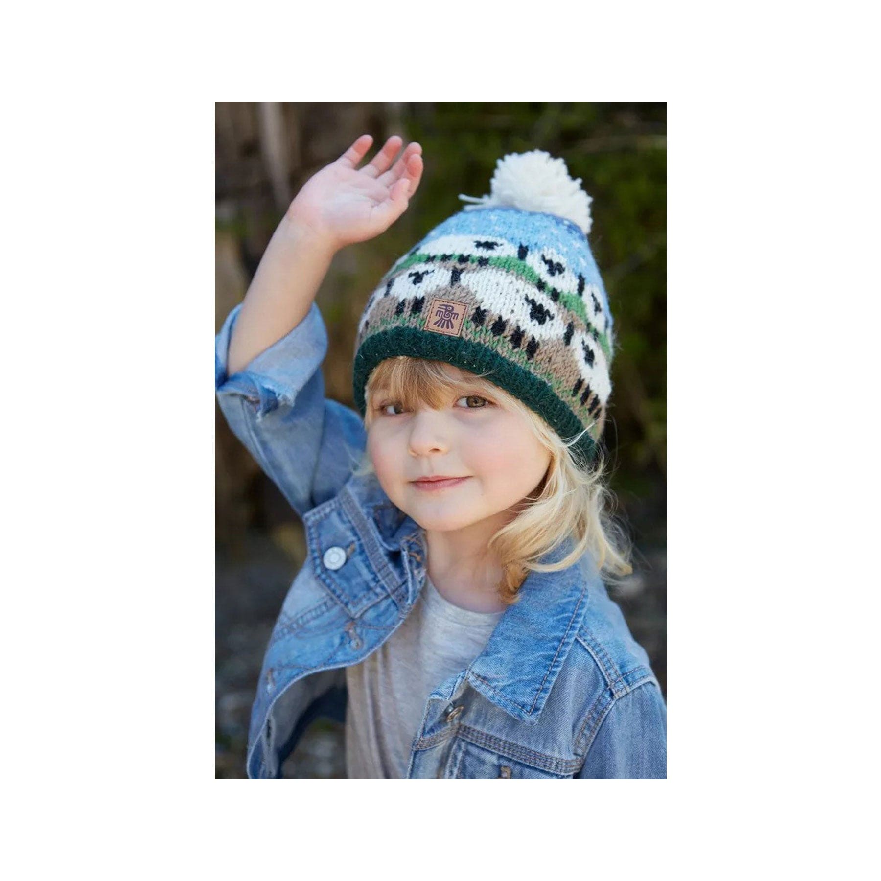 Kids snowy sheep bobble beanie