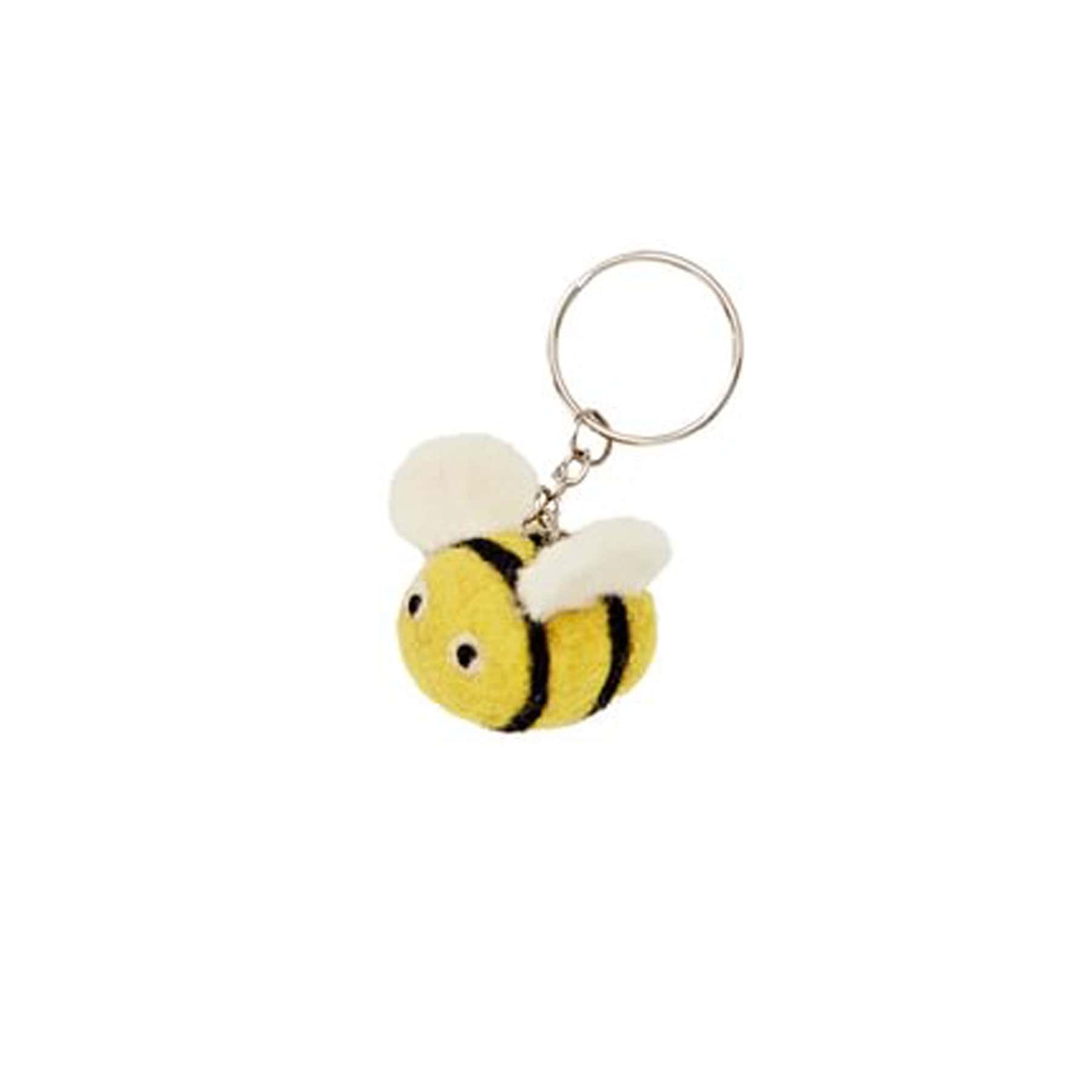 Felt bee keyring