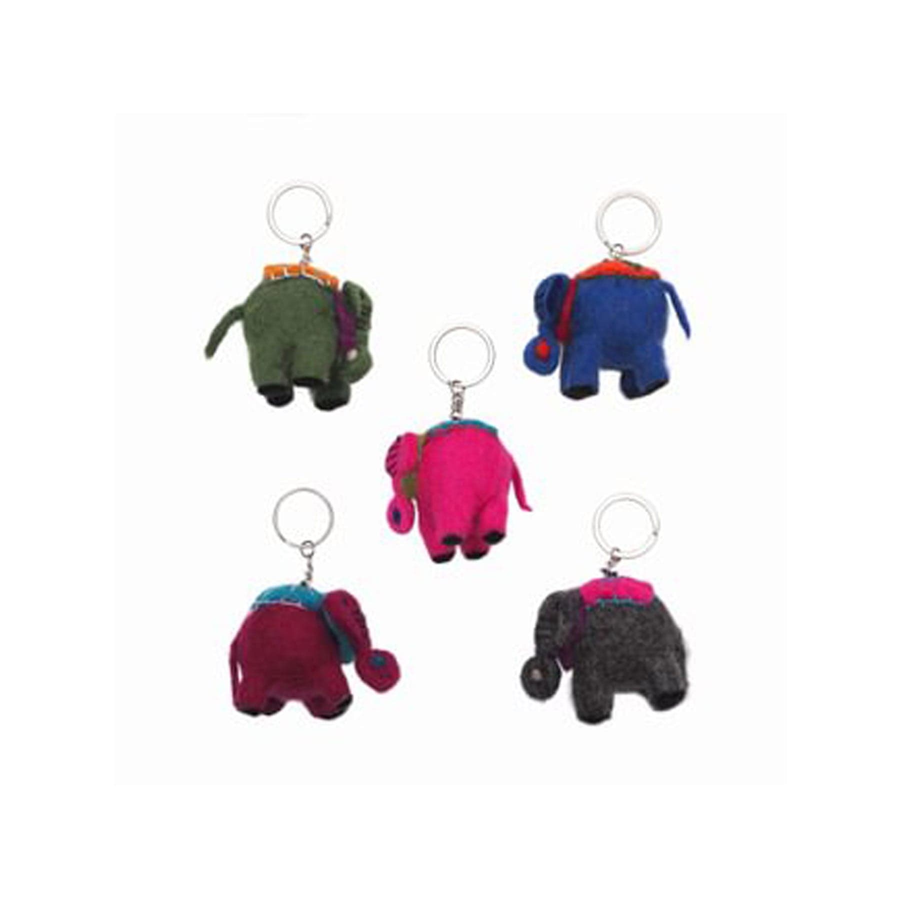 Felt elephant keyring (sold singly)