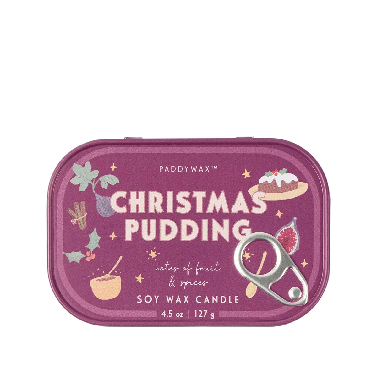 Christmas pudding tin candle