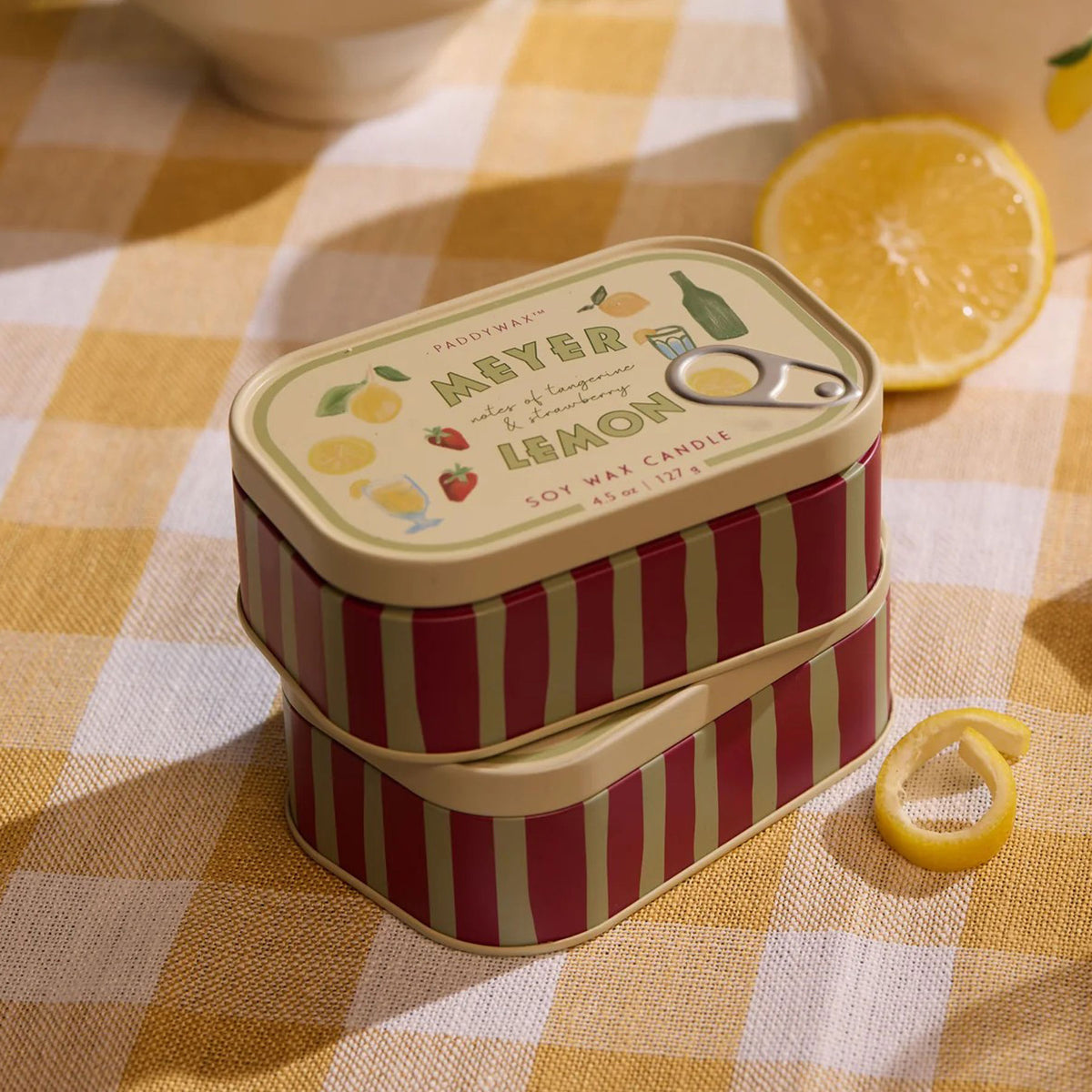 Meyer lemon tin candle