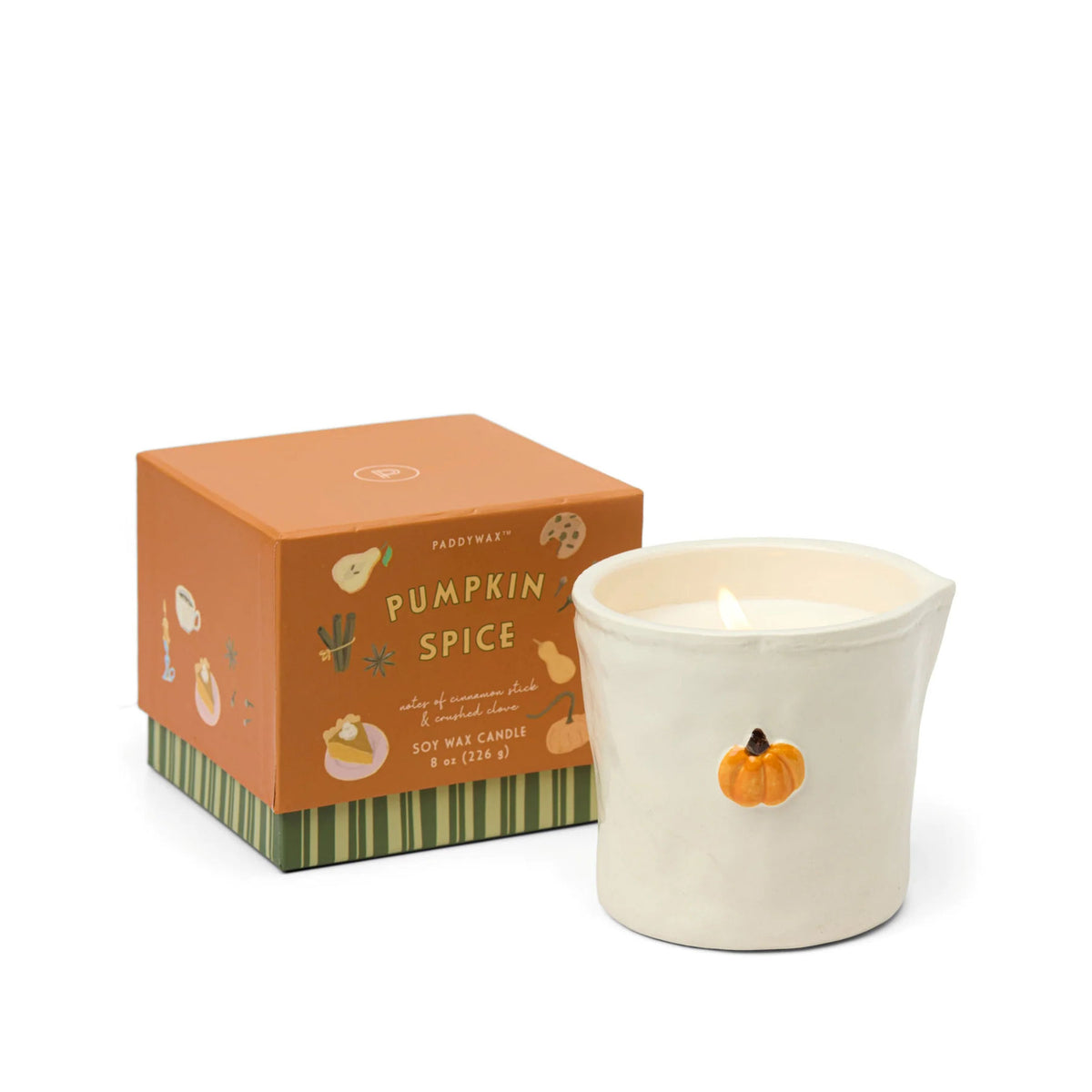 Pumpkin spice ceramic candle
