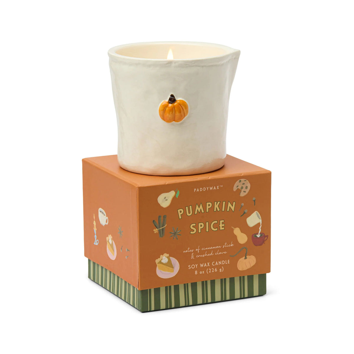 Pumpkin spice ceramic candle