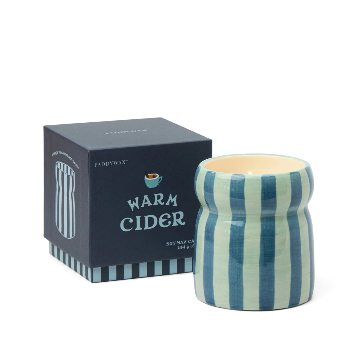 Warm cider striped candle